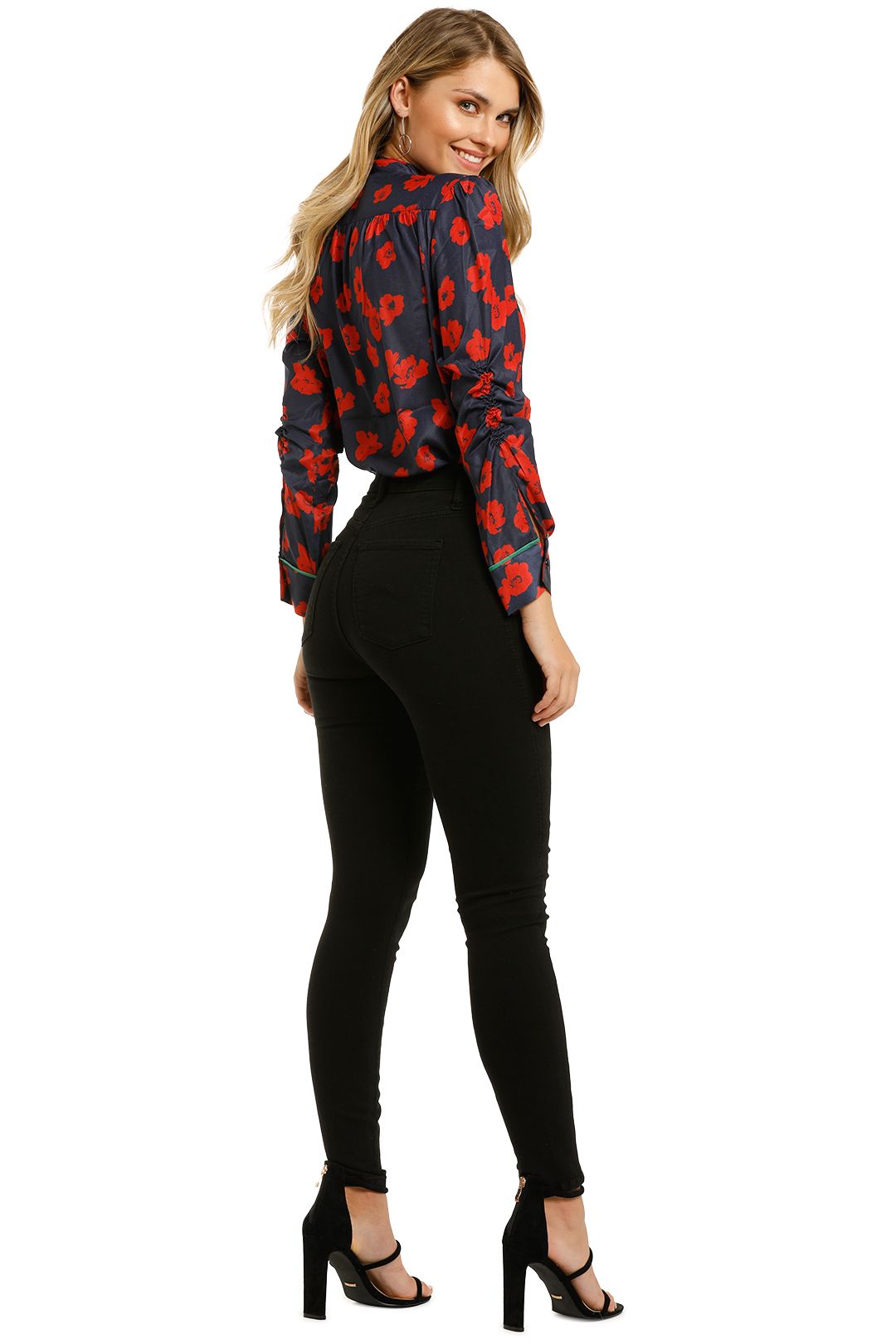Grace-Willow-River-Blouse-Red-Poppy-Print-Back