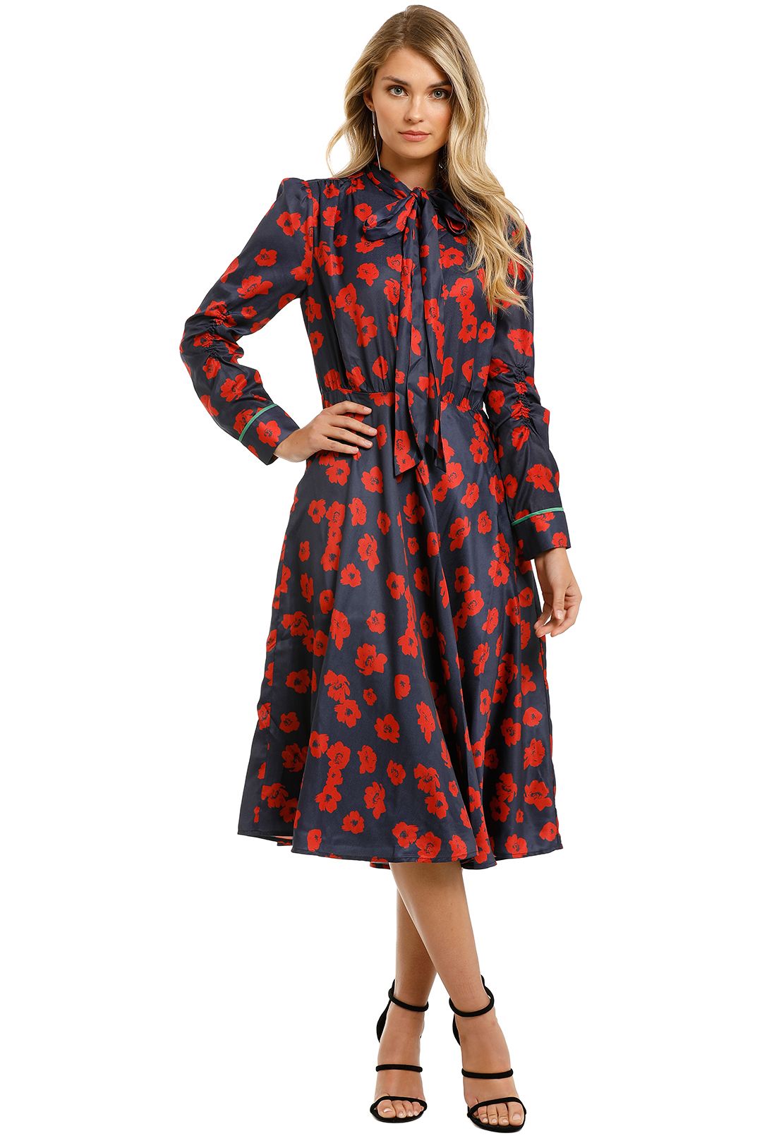 River Dress in Red Poppy Print by Grace Willow for Hire | GlamCorner