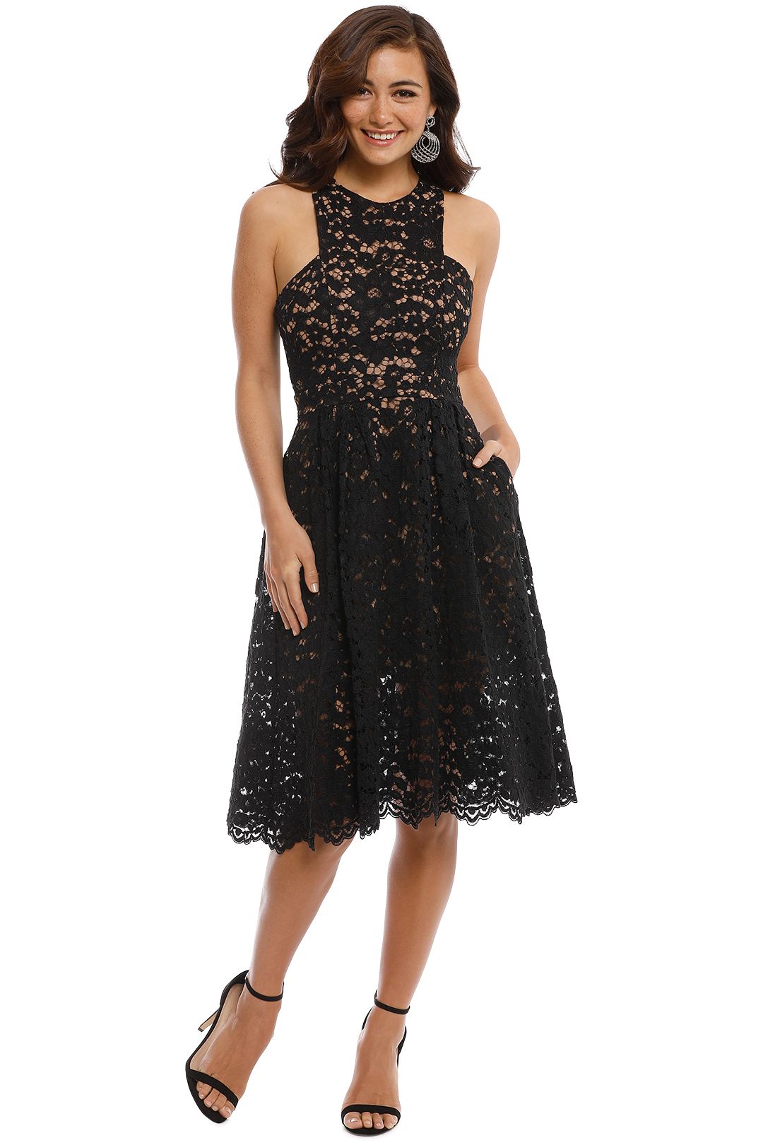 Grace and Hart - Embrace Floaty Midi - Black - Front