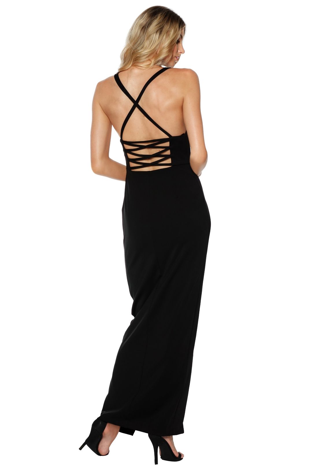 Grace and Hart - Gold Rush Neon Gown - Black - Back