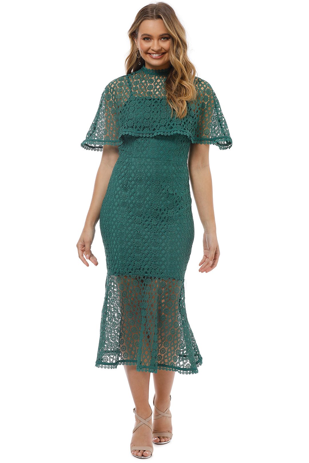 Grace and Hart - Dentelle Midi Dress - Pine - Front 