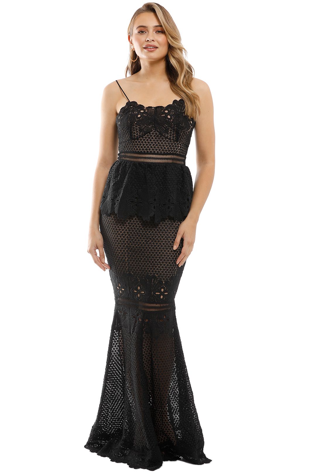 Grace and Hart - Frilling Around Gown - Black - Front