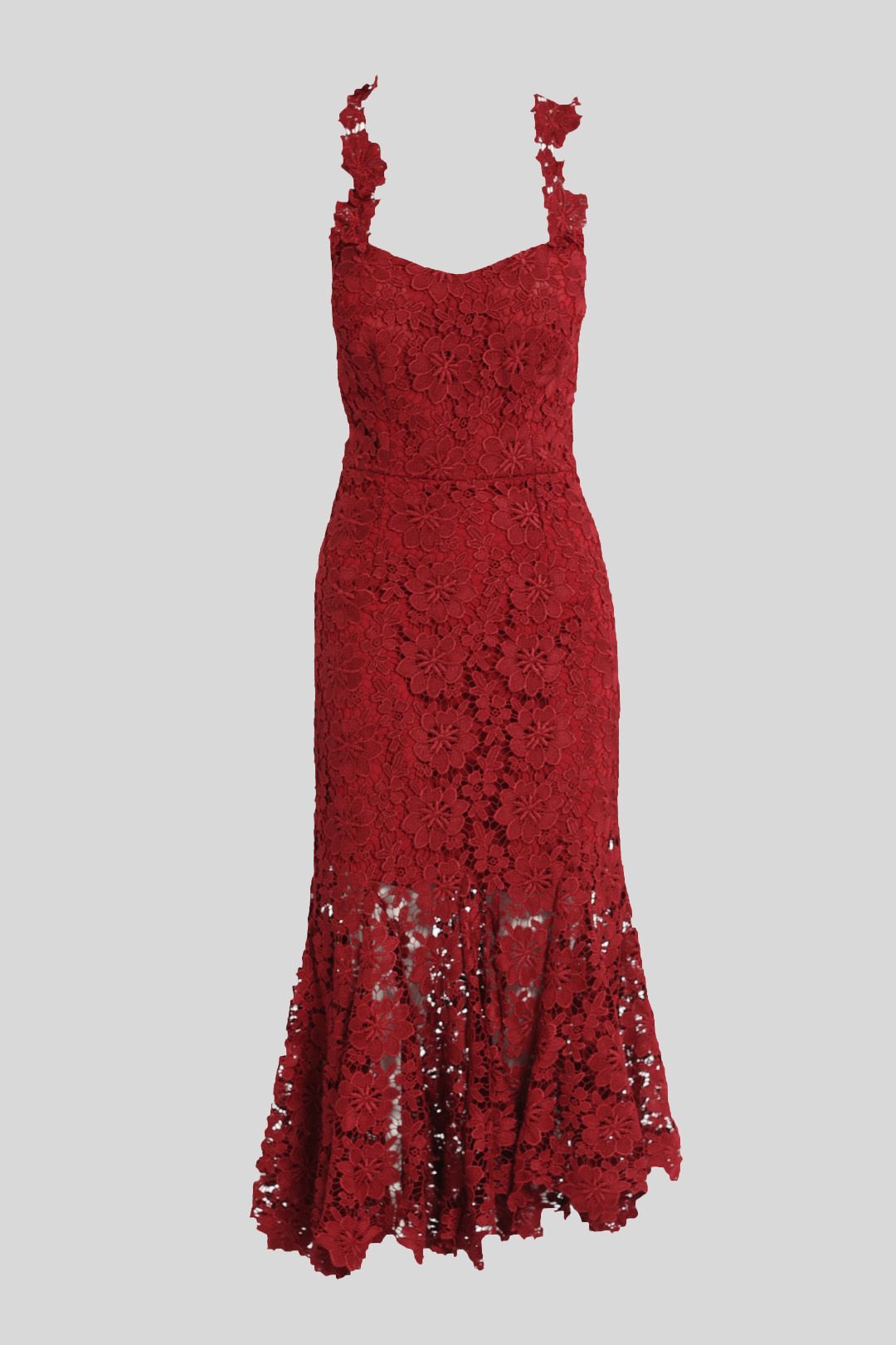 Grace and Hart Red Lace Midi Cocktail Dress 