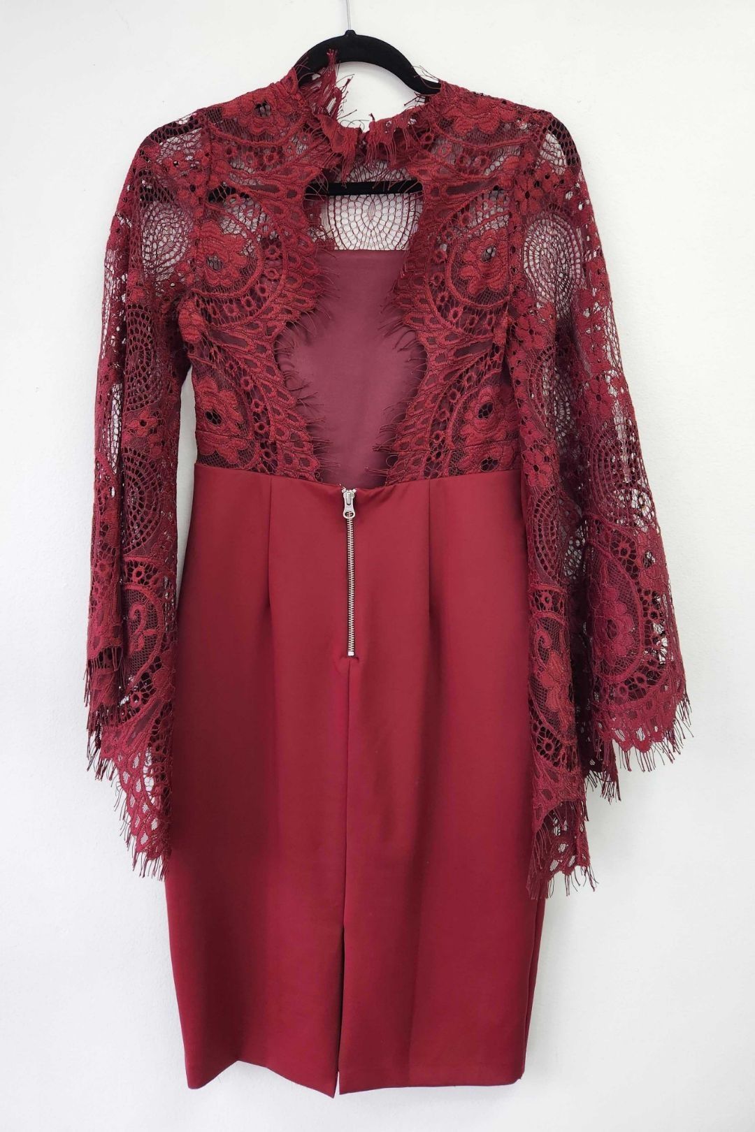Grace and Hart - Red Lace Sleeve Dress