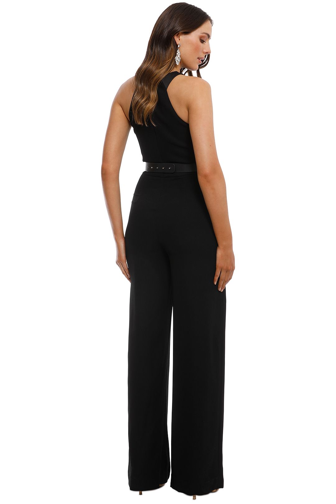 Asymmetrical Jumpsuit in Black by Halston Heritage for Hire