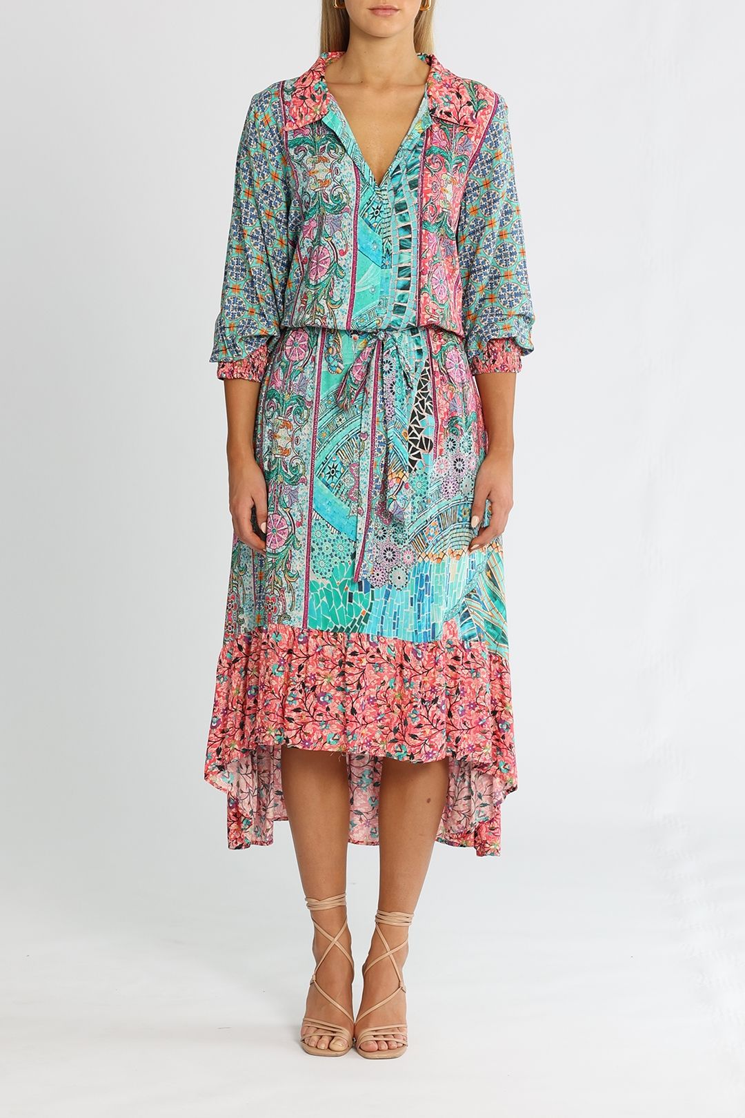 Hire Tina Print Dress in Multi Hammock and Vine GlamCorner