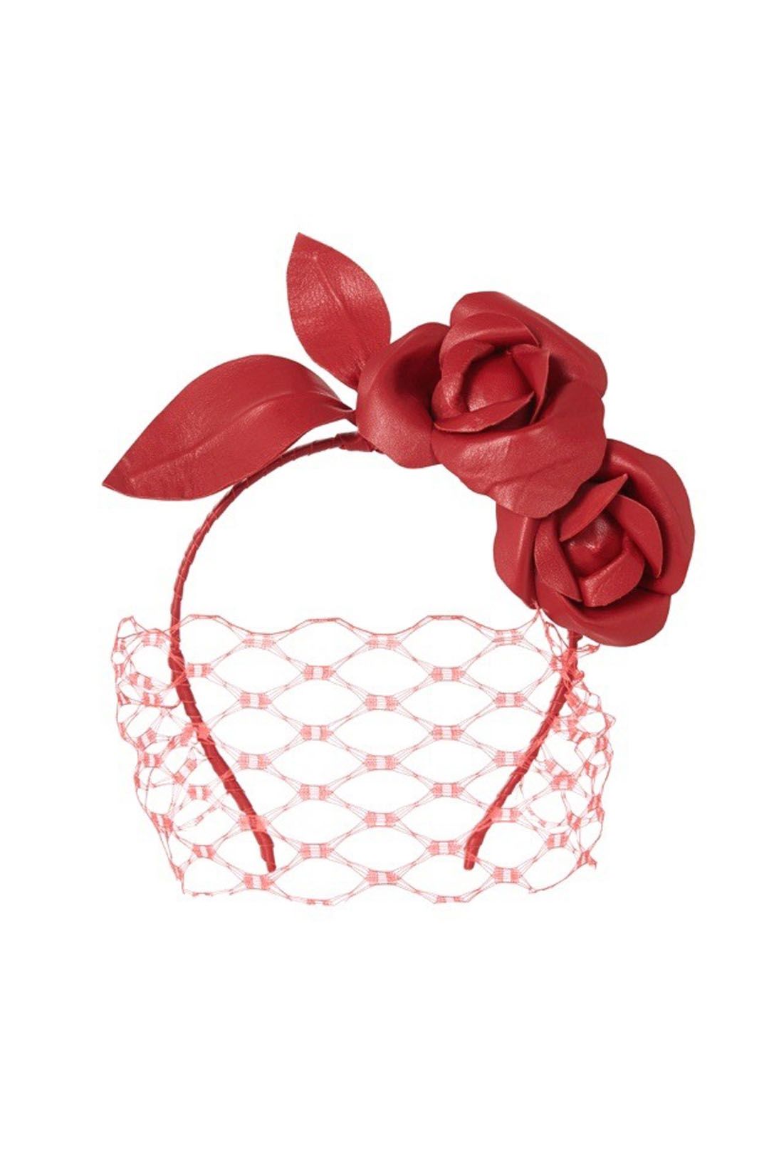 Heather McDowall - Ruby Fascinator - Red - Front