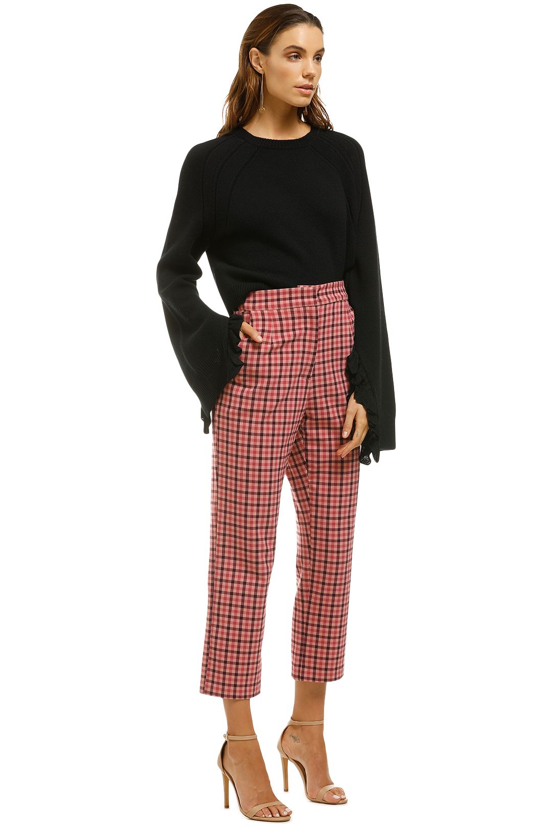 Helmut-Lang-Cropped-Ruffle-Trimmed-Wool-and-Cashmere-Blend-Sweater-Black-Side
