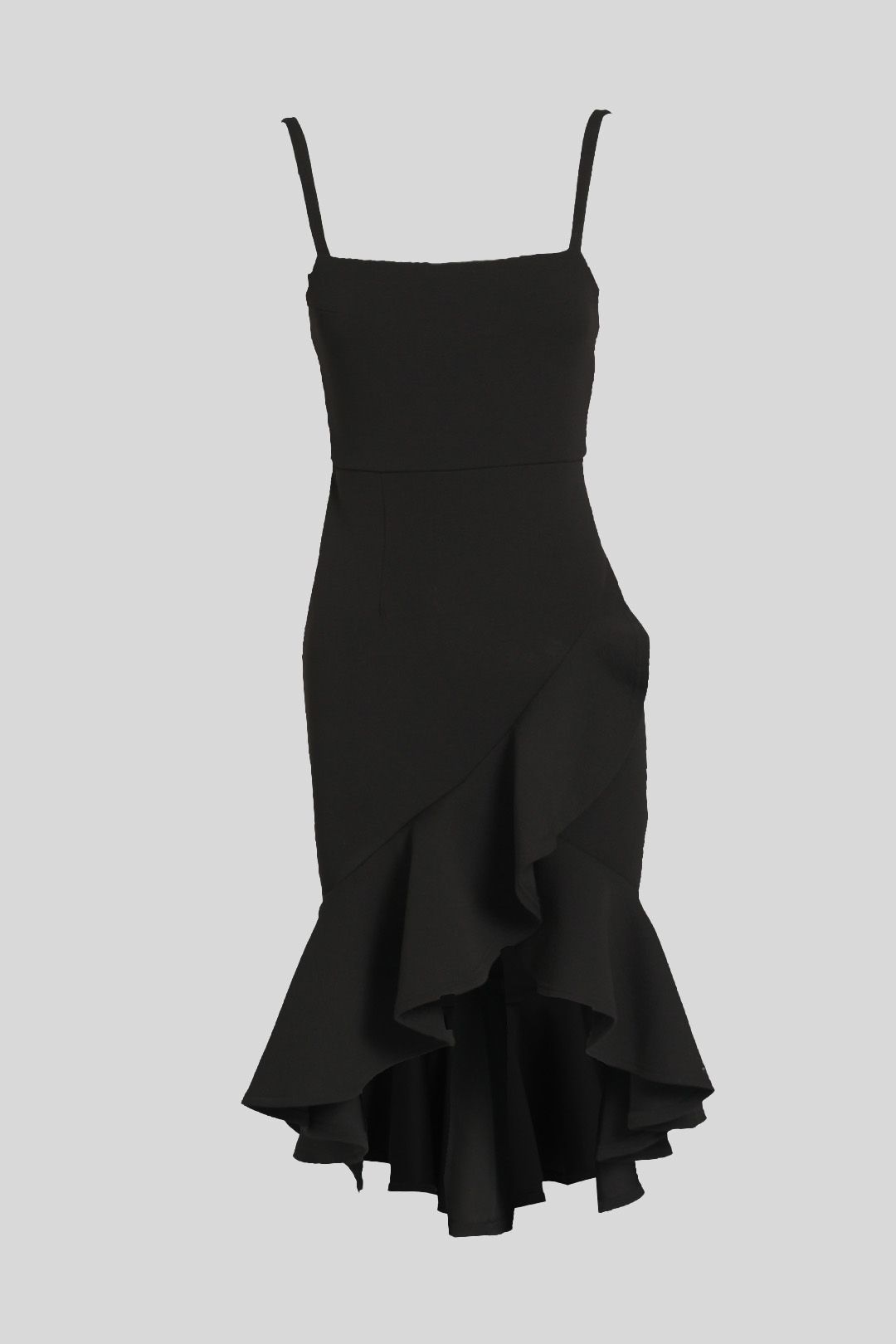 Here Comes The Sun Black Bodycon Crepe Dress
