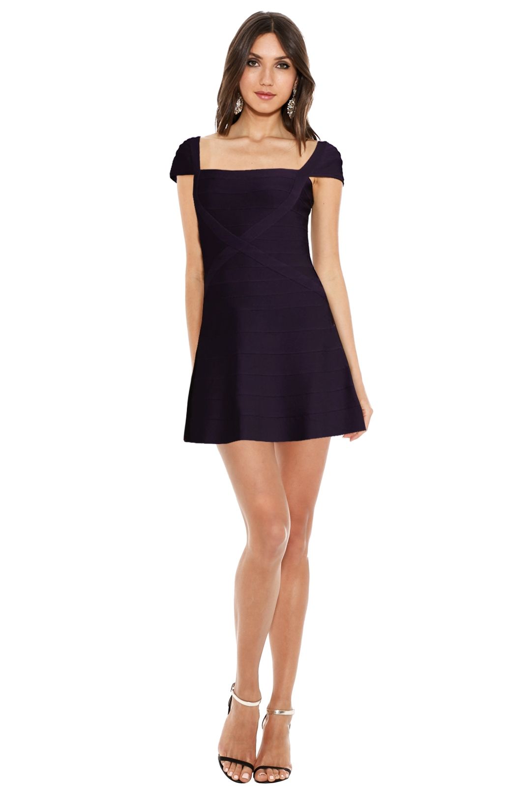 herve leger cap sleeve bandage dress