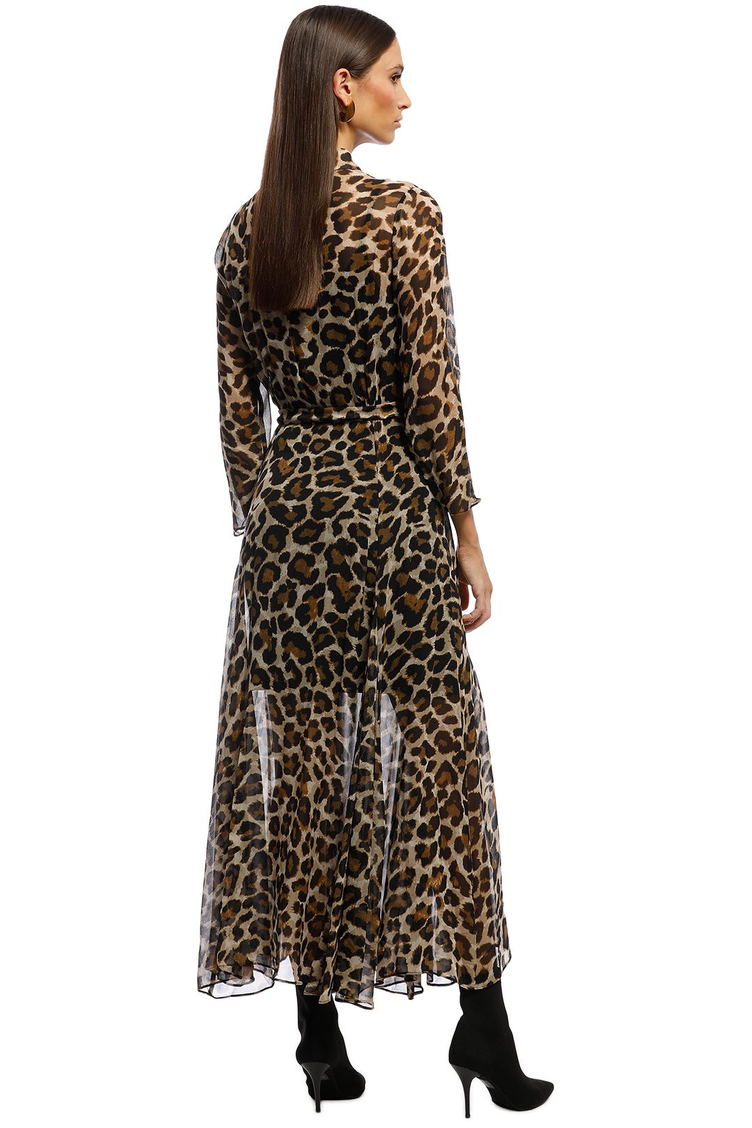 Husk - Aria Dress - Leopard Print - Brown - Back