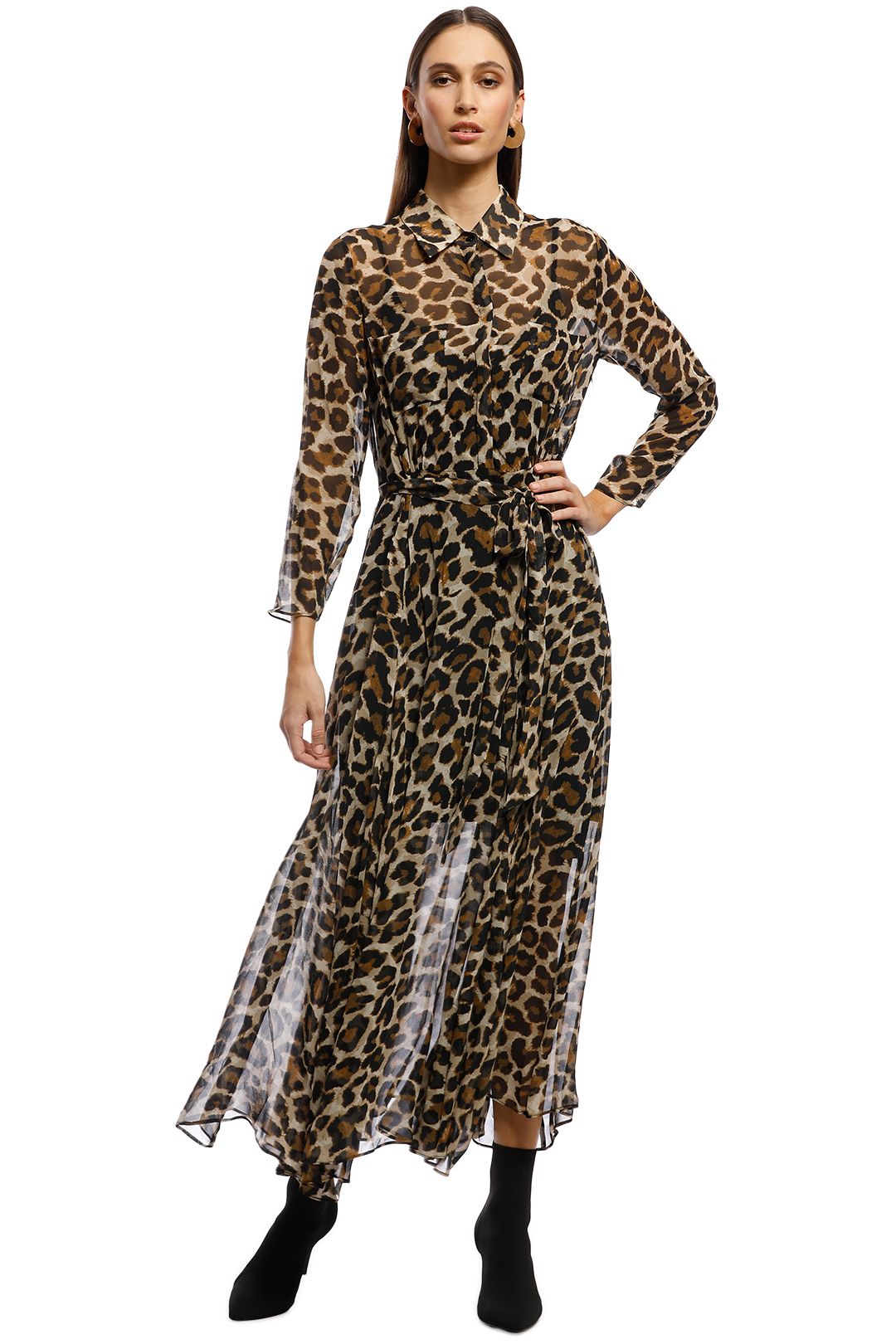 Husk - Aria Dress - Leopard Print - Brown - Front