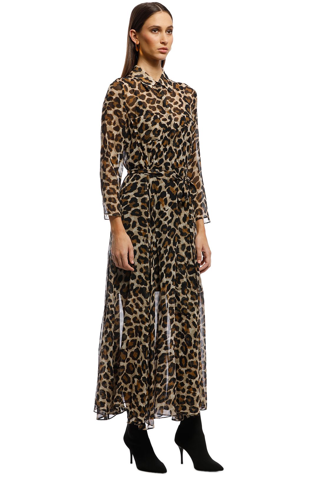 Husk - Aria Dress - Leopard Print - Brown - Side