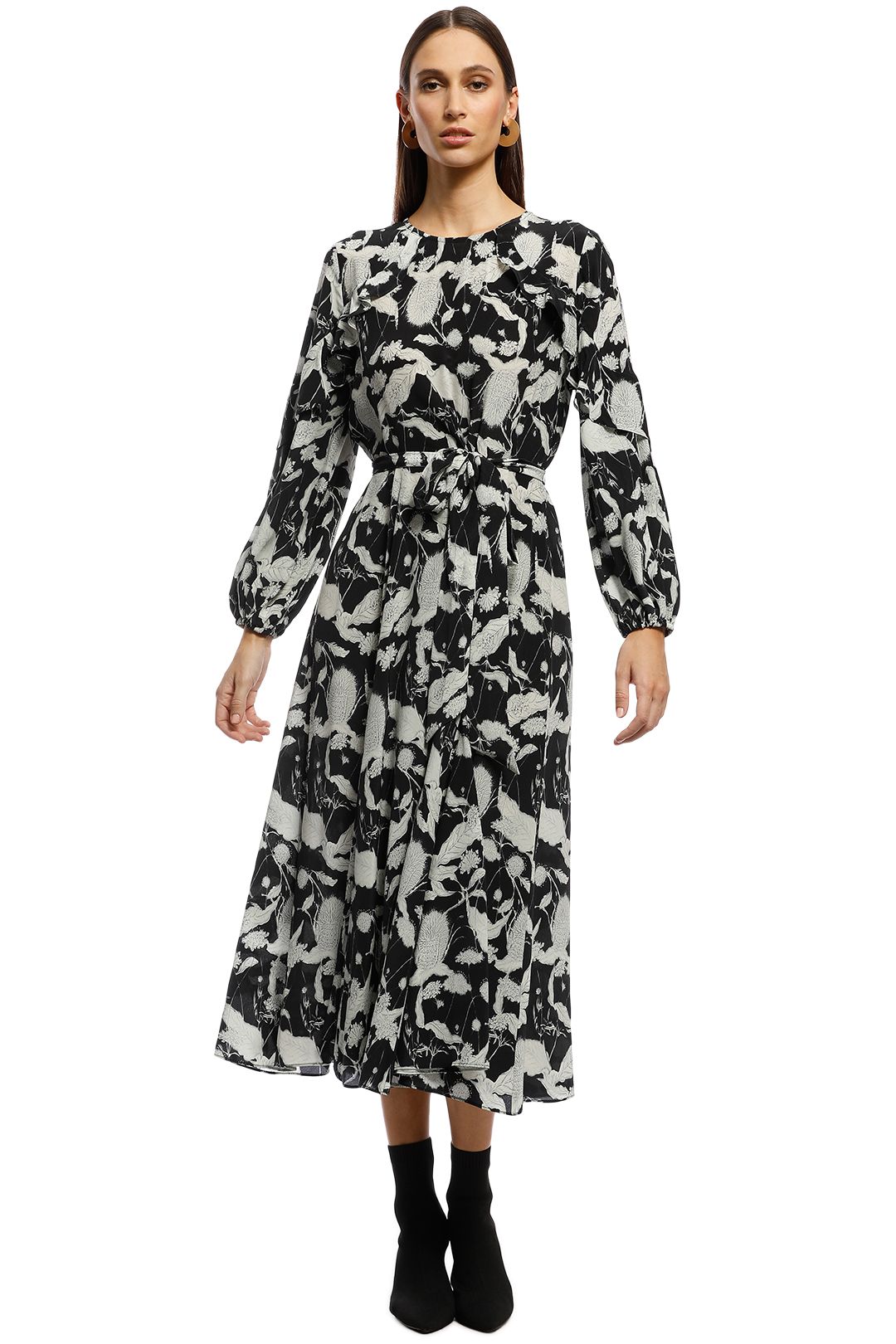 Husk - Utopia Dress - Black Floral - Front