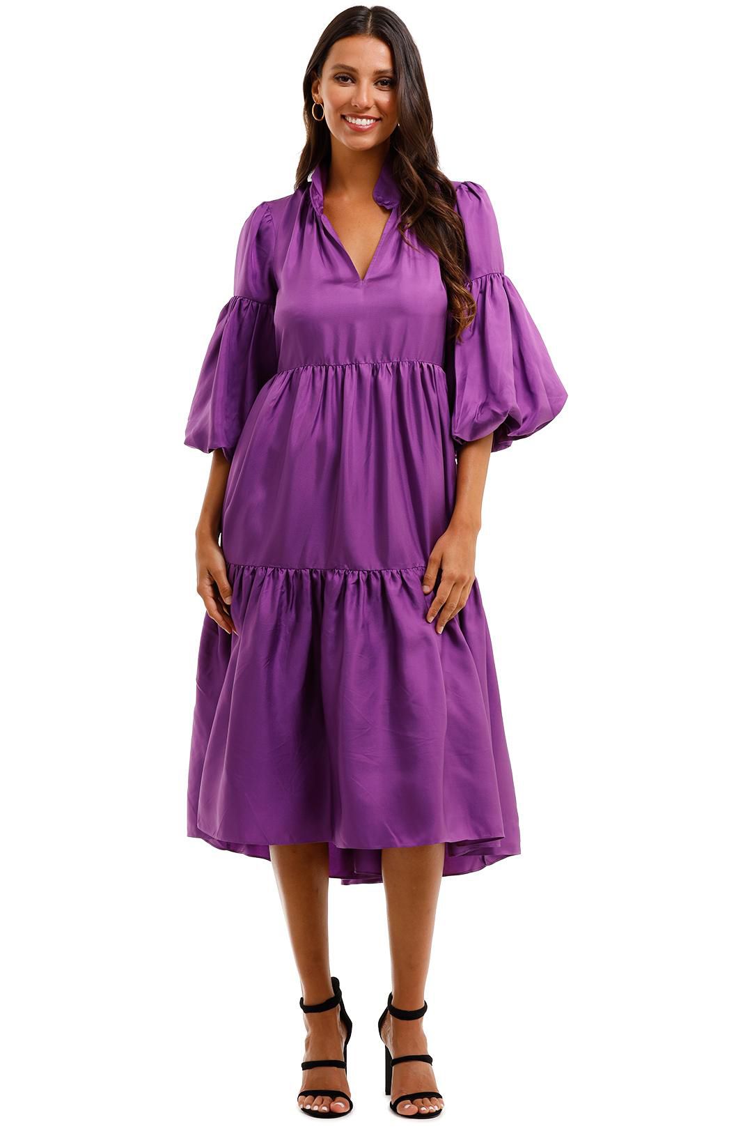 Husk Liberty Dress Violet Tiered Skirt