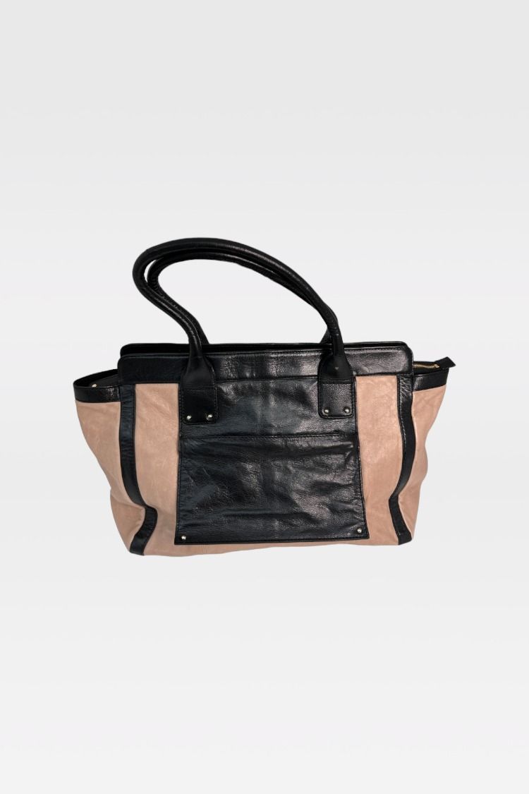 Witchery Beige and Black Colourblock Tote Bag