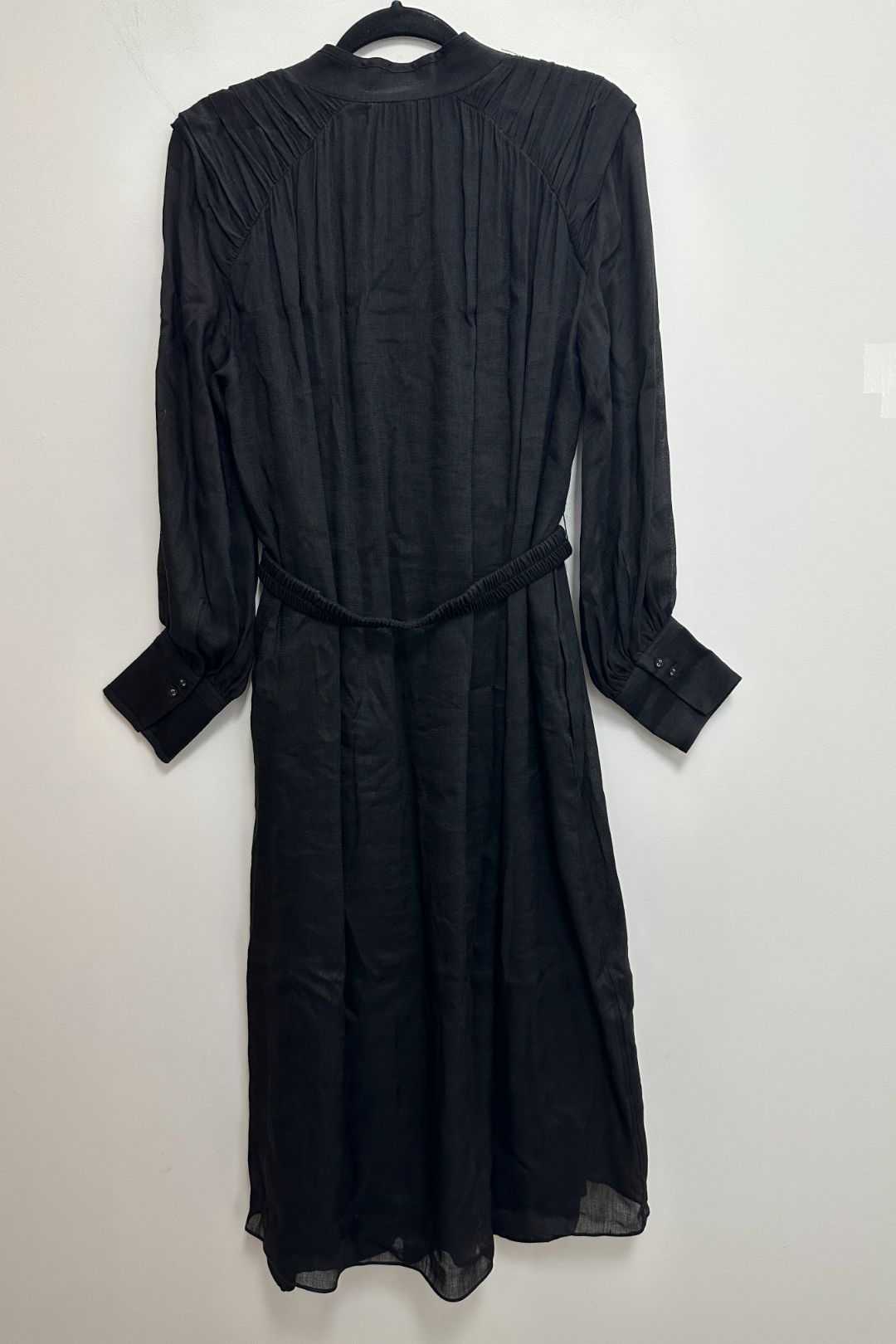 Gathered Midi Dress in Black