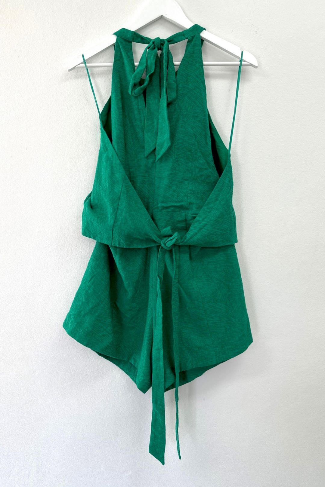 Issy - Green Cruz Halter Cut Out Playsuit