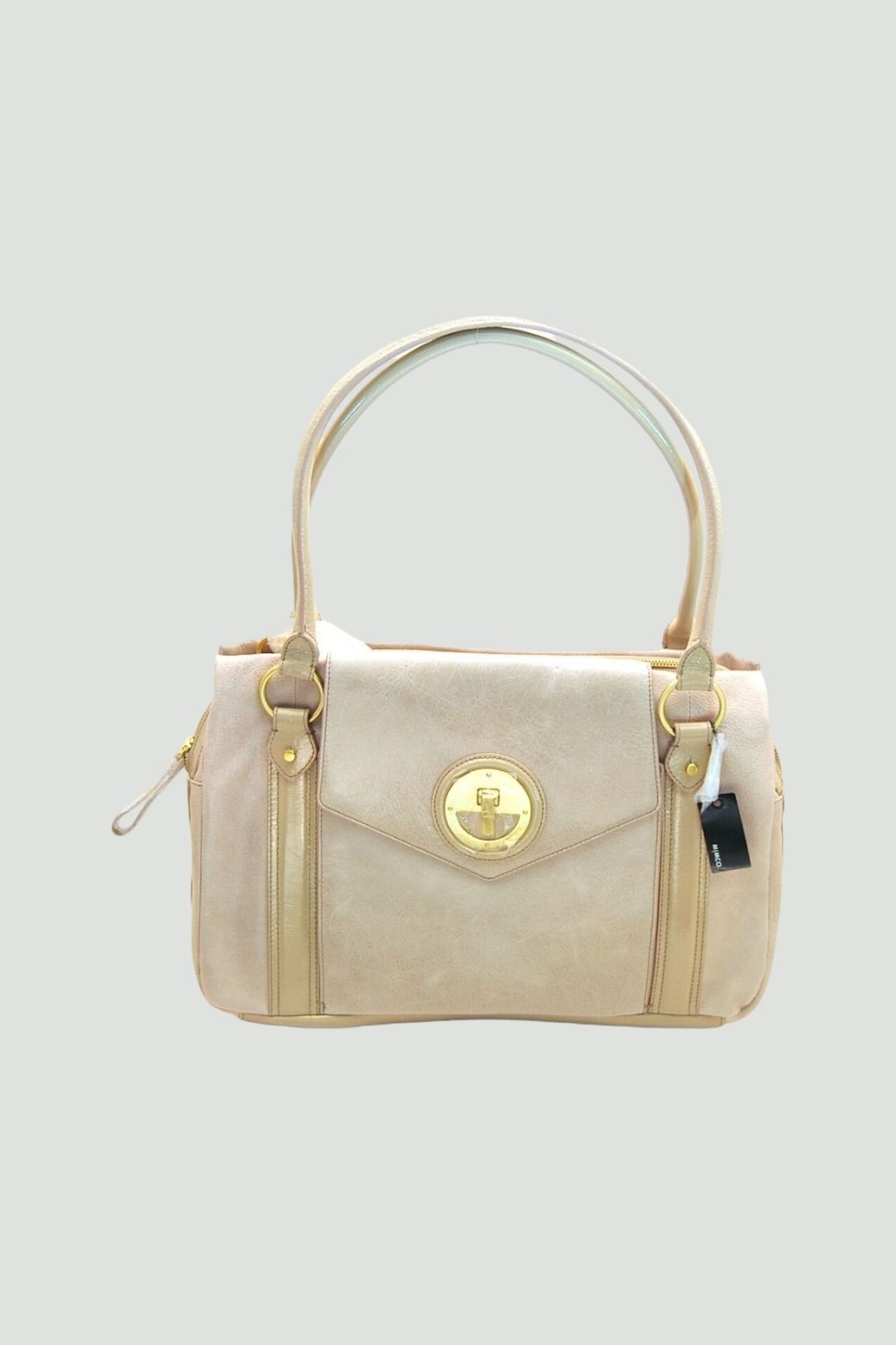 Ivory Leather Molten Worker Tote Bag