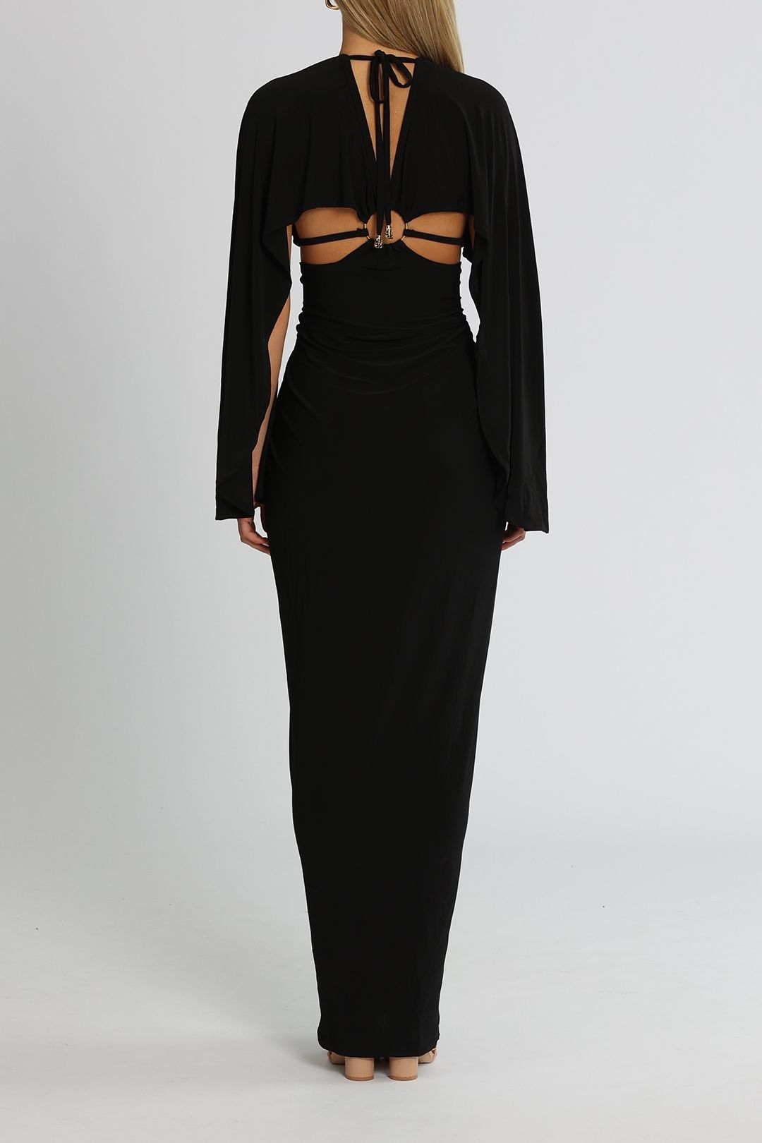 J. Angelique Selena Gown Black Sleeved