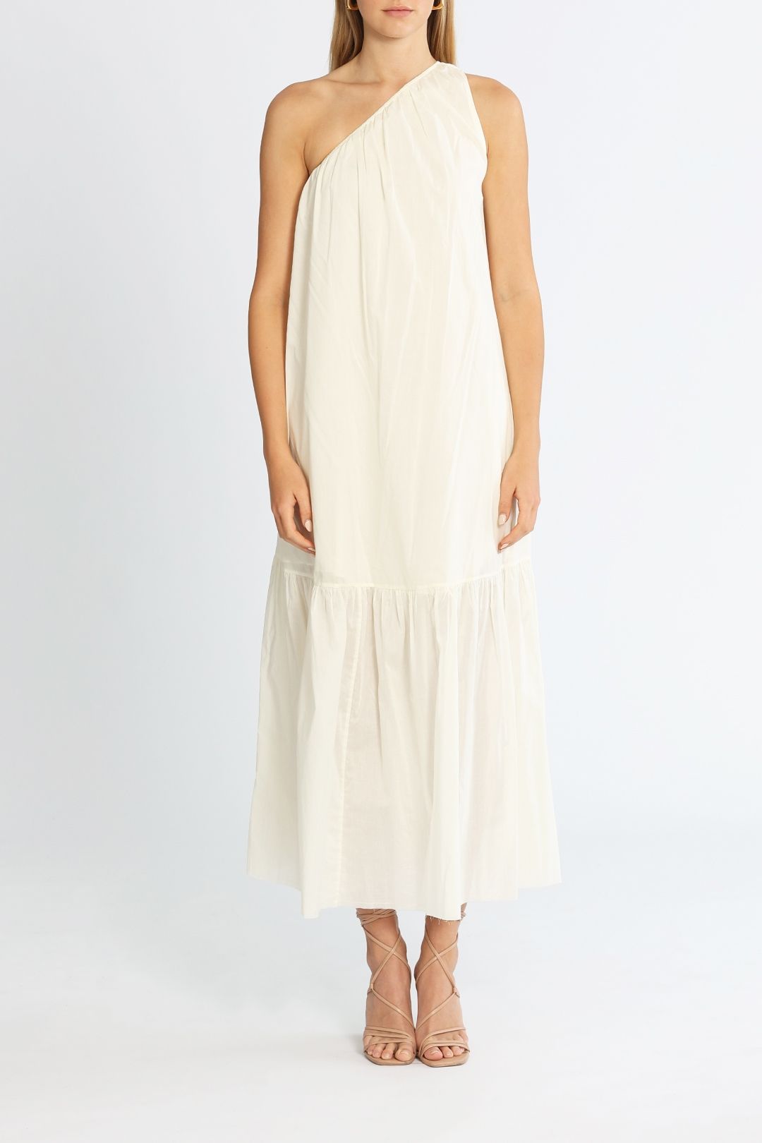 JAC + JACK Coupe Off The Shoulder Maxi Dress Ivory