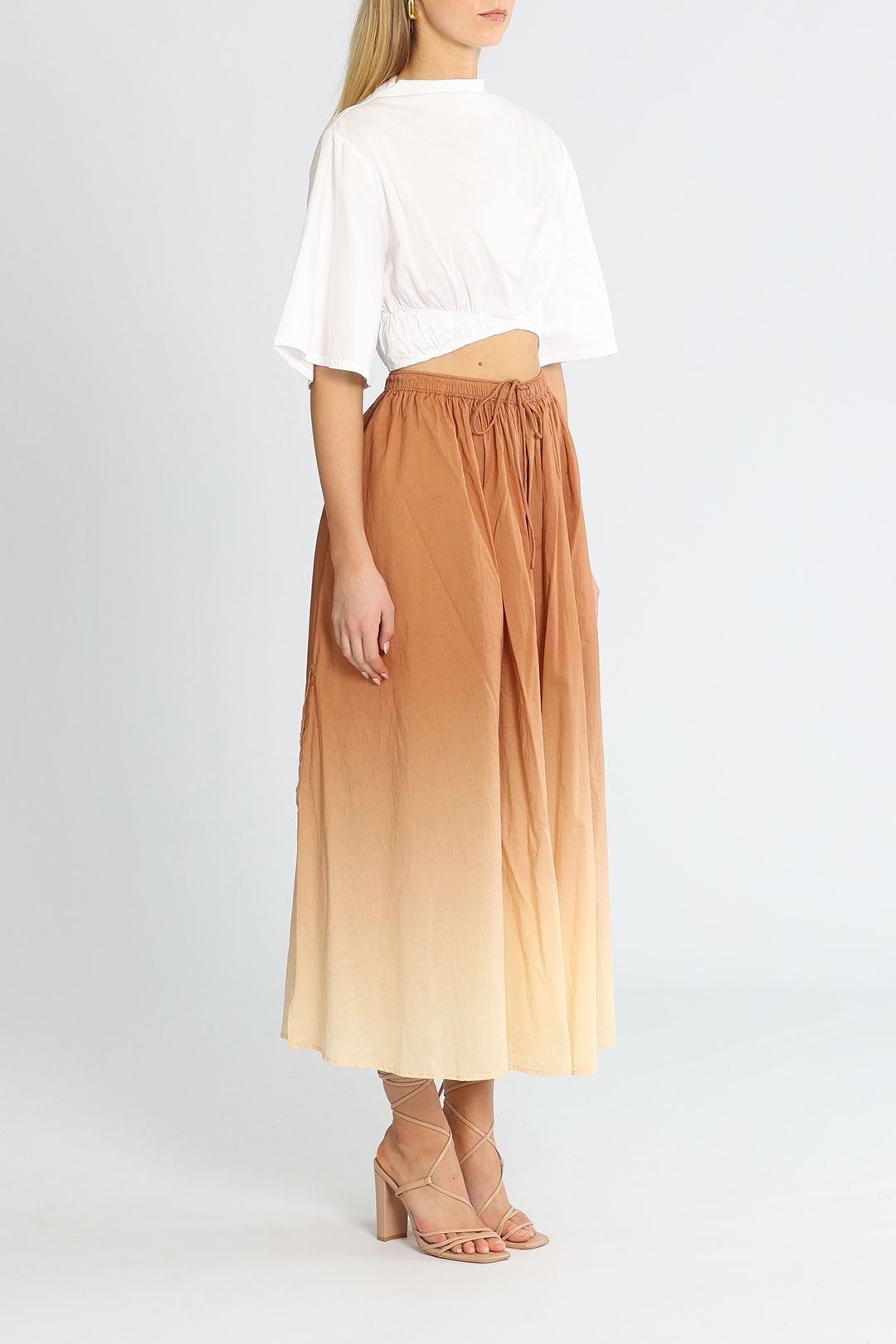 Jac + Jack Isa Ombre Maxi Skirt Drawstring Waist