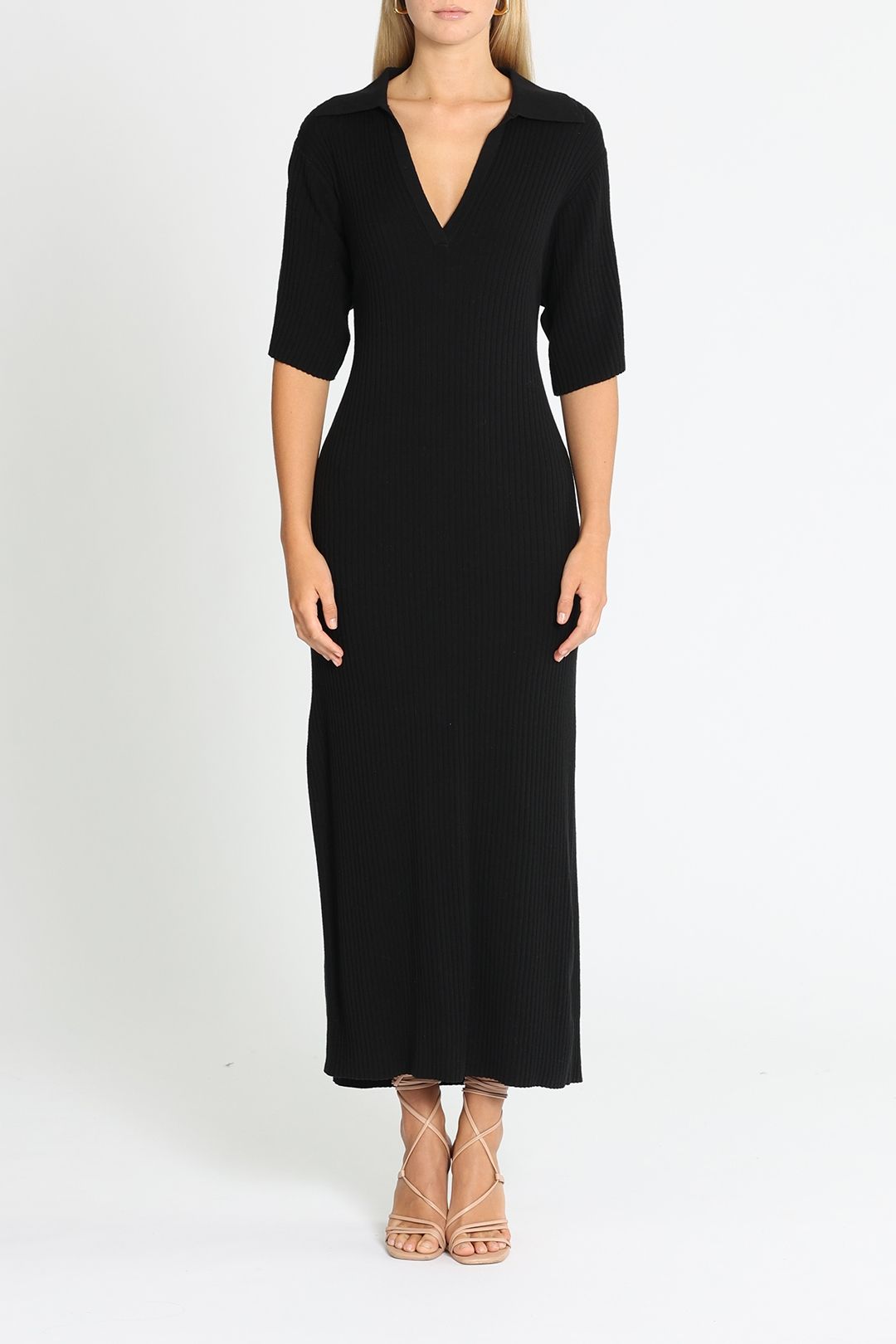 JAC + JACK Nixon Short Sleeve Maxi Dress Black