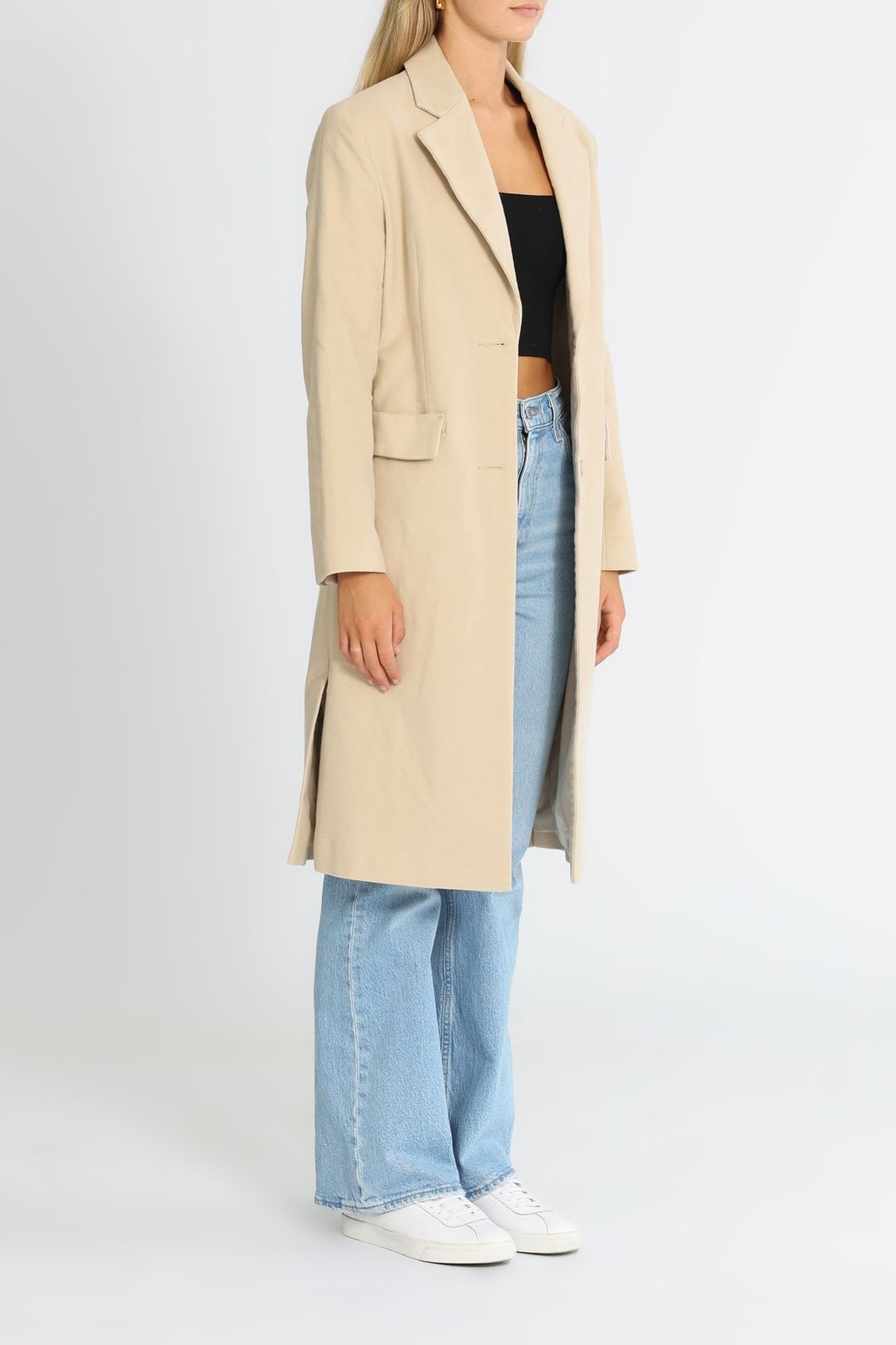 JAC + JACK Ray Cotton Coat Rock Pebble Long