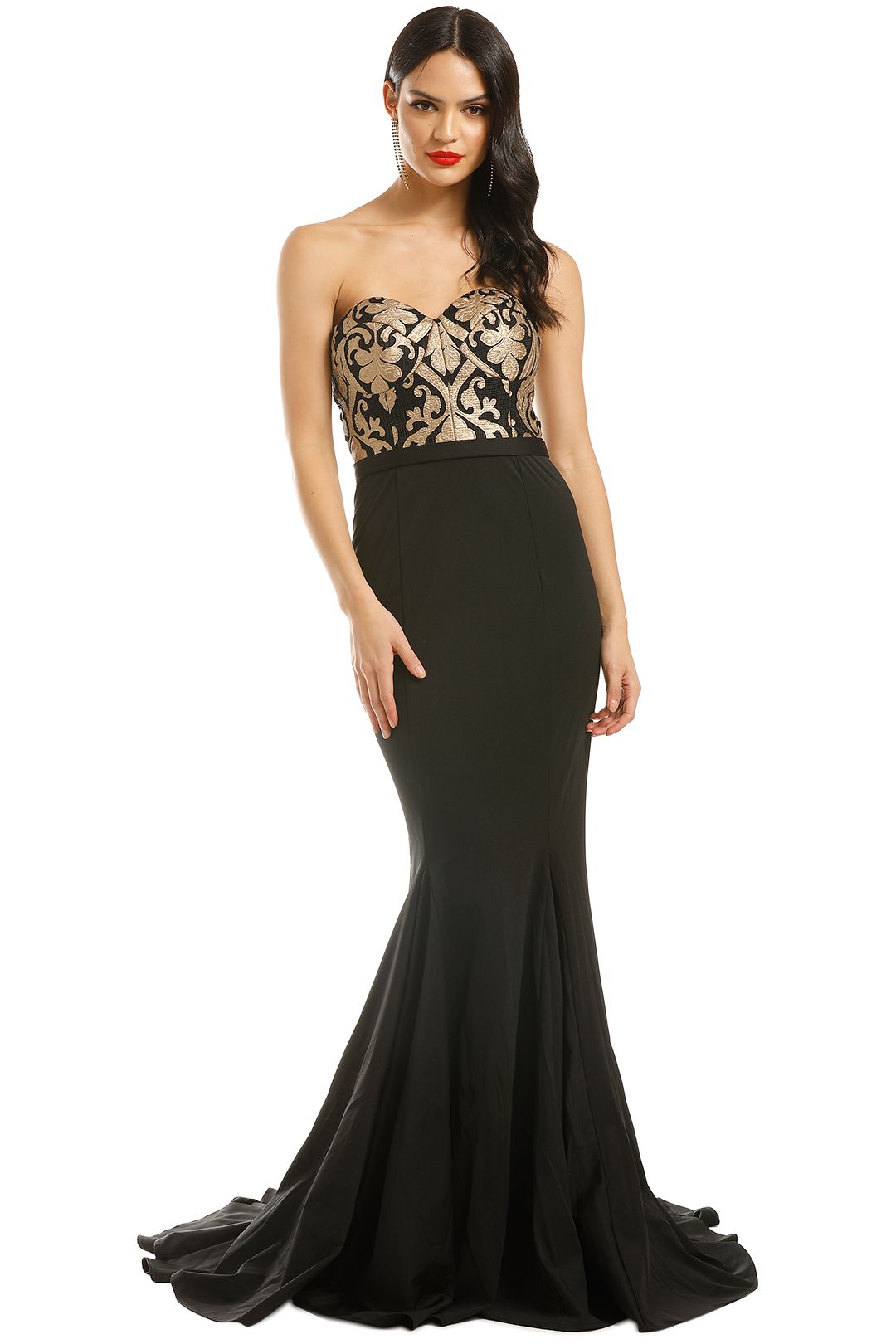 Jadore-Elsa-Gown-Gold-Black-Front
