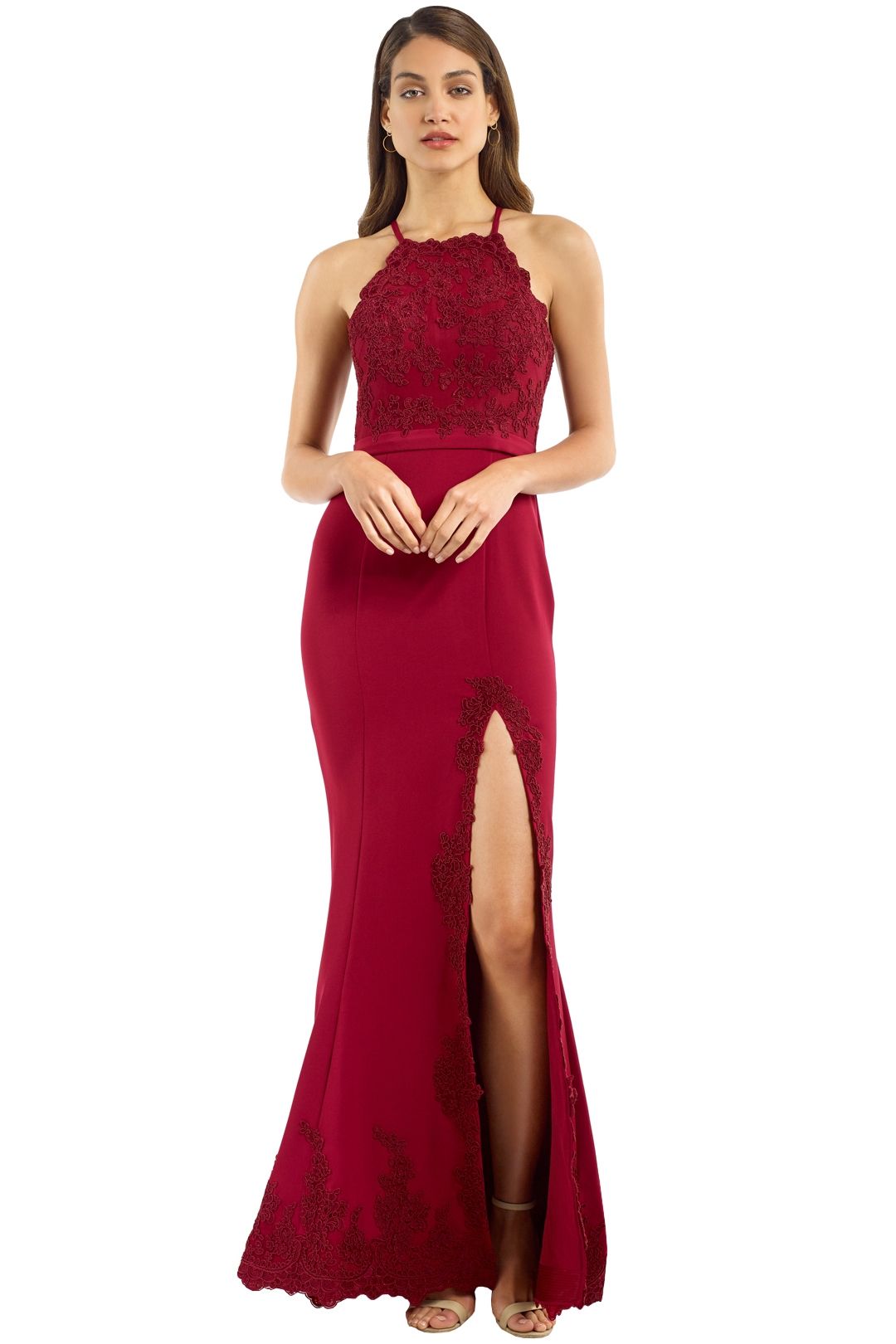 Jadore - JX053 - Serena Gown - Wine - Front