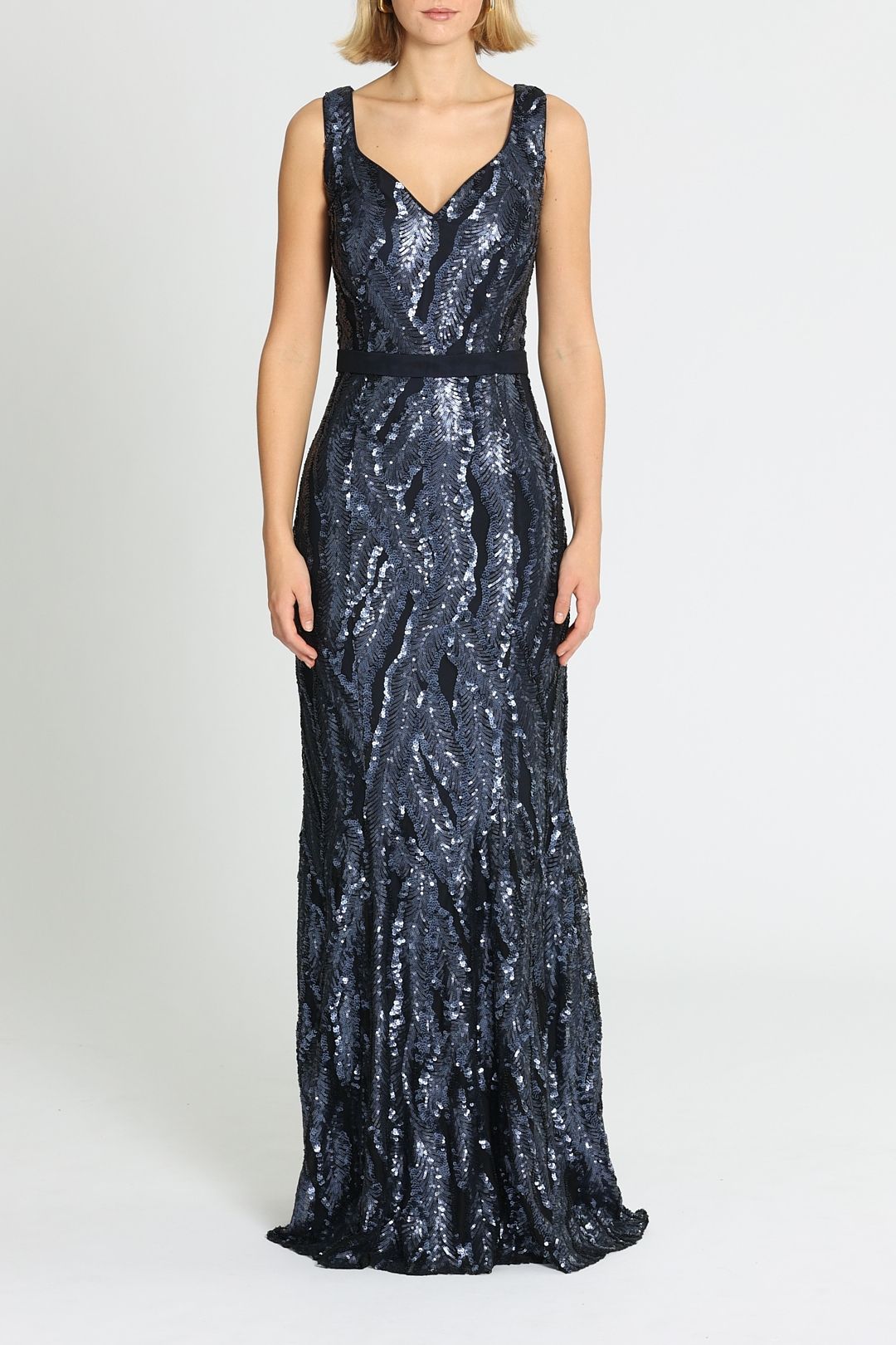Jadore Aria Gown Navy Floor Length
