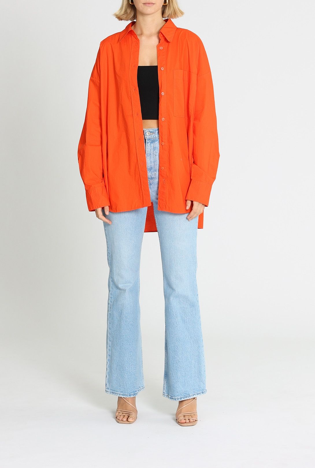 Jag Amy Cotton Poplin Shirt Orange