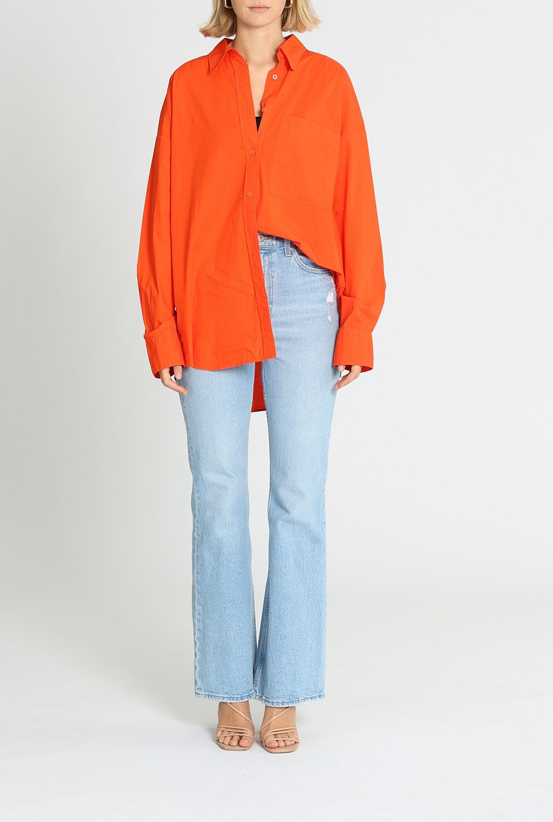 Jag Amy Cotton Poplin Shirt V Neck