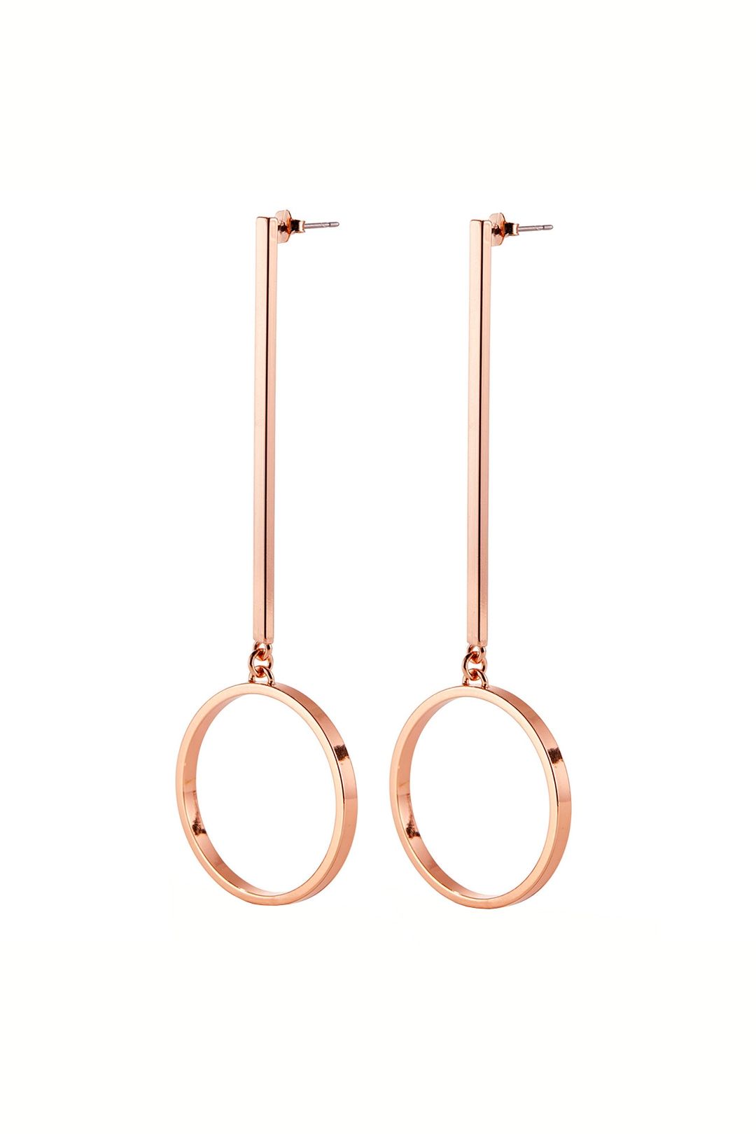 Jenny Bird - Medium Edie Hoops - Rose Gold - Front