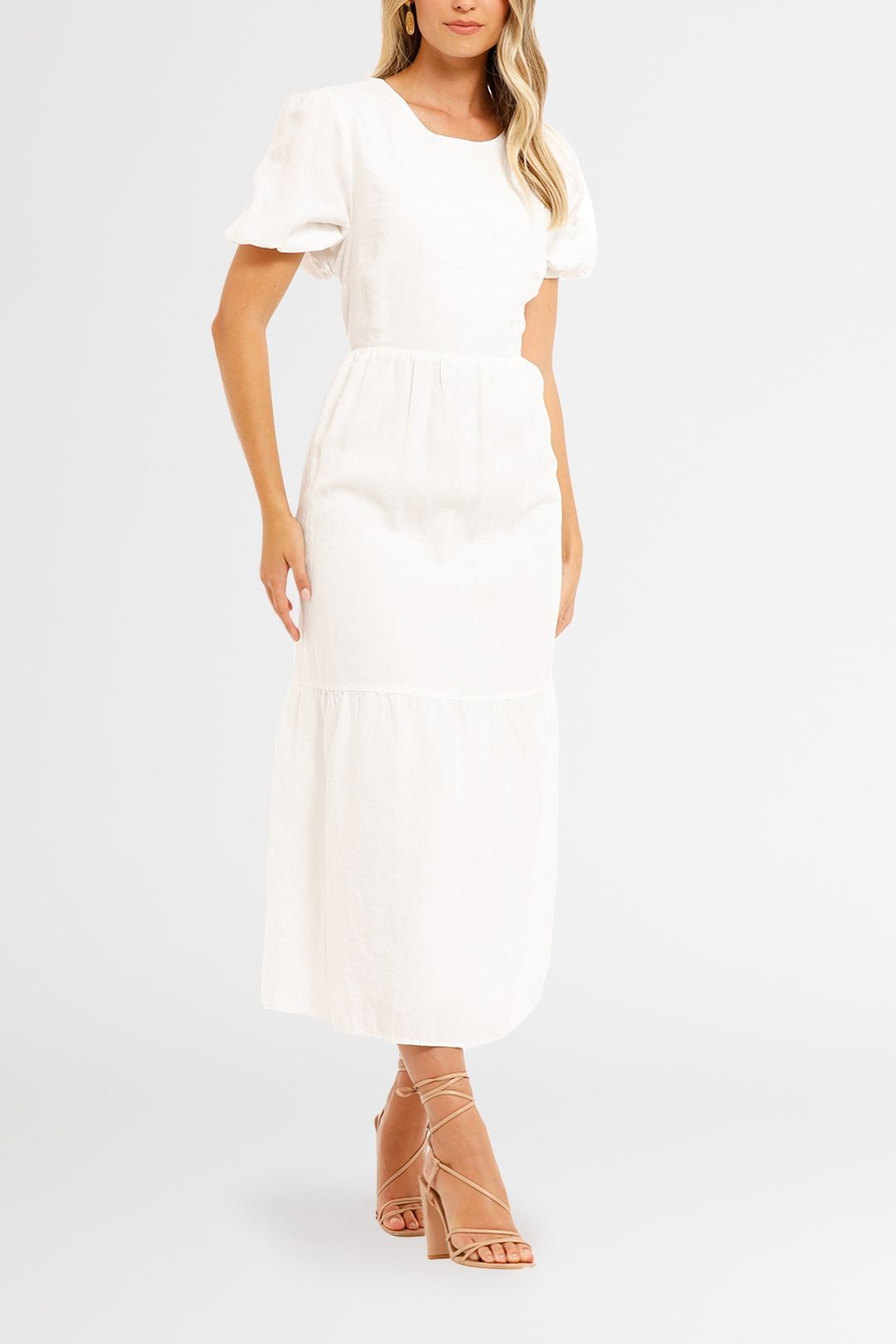 Jillian Boustred Katie Dress White Crew Neck