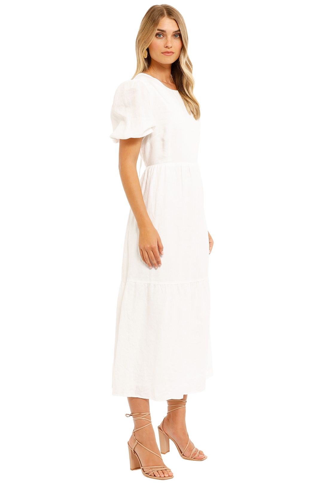 Jillian Boustred Katie Dress White Midi Length