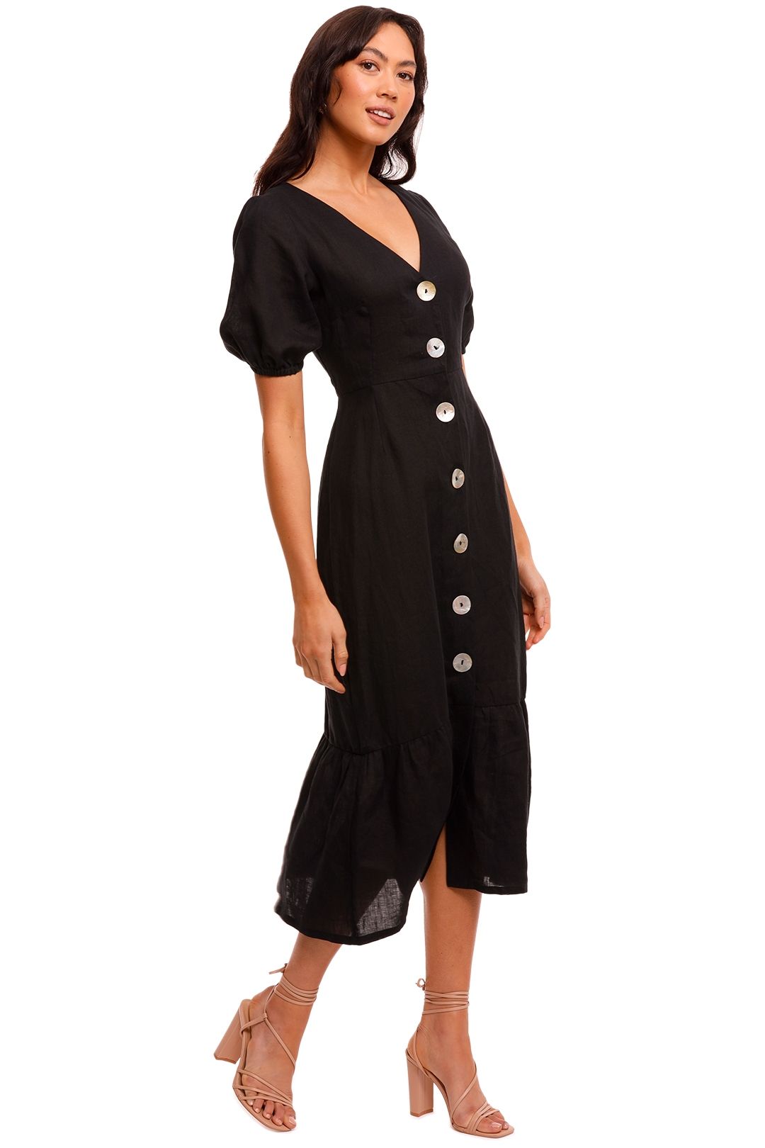 Jillian Boustred Liberty Dress Black Short Sleeve