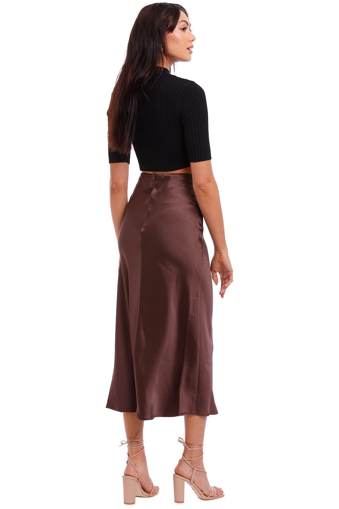 Jillian Boustred Scarlet Slip Skirt Chocolate brown