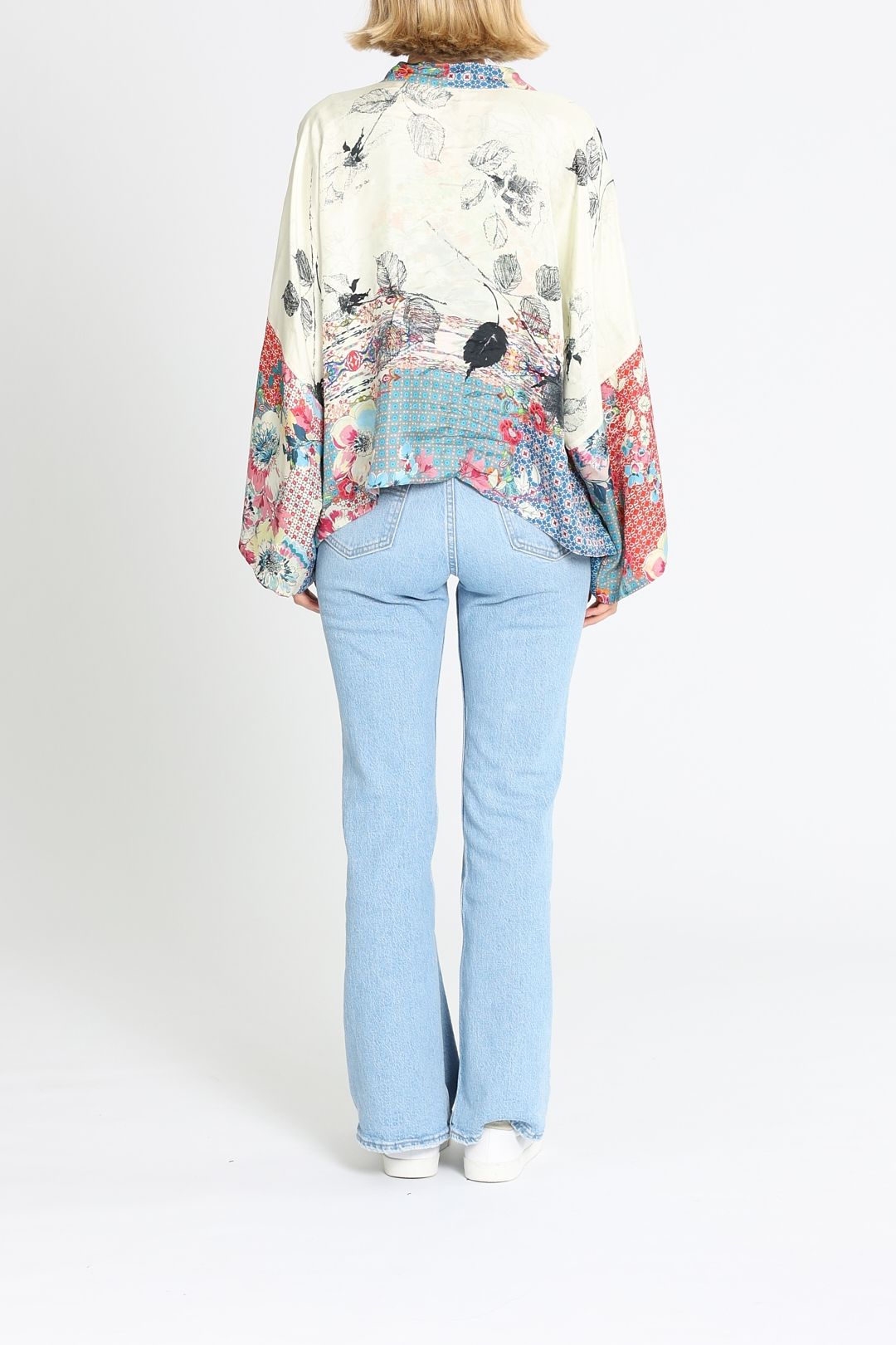 Johnny Was Lubello Reversible Rose Kimono Relaxed Fit