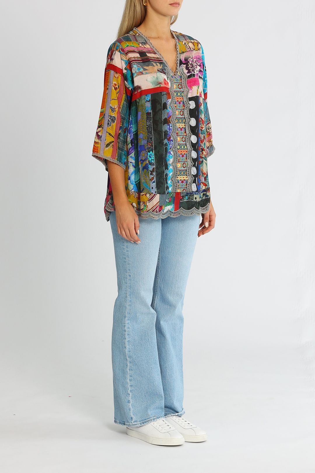 Johnny Was Sonnet Leonora Tunic Multi Flared Sleeves