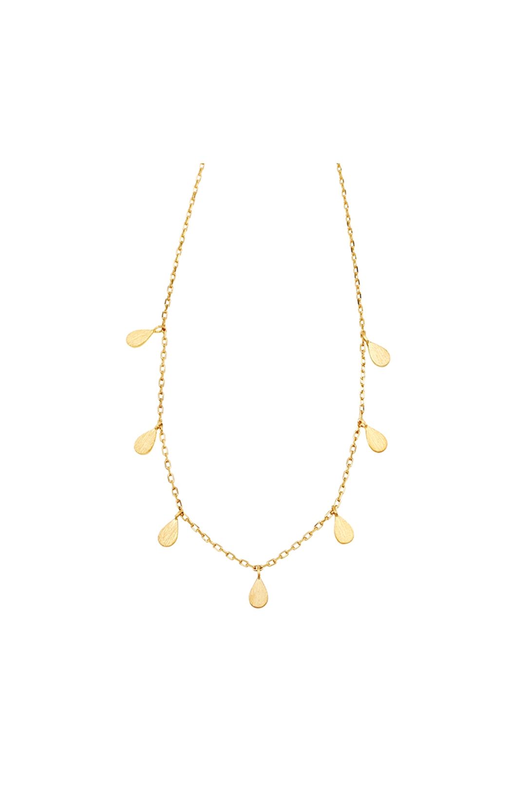 Jolie and Deen - Teardrop Necklace - Gold - Ghost Front