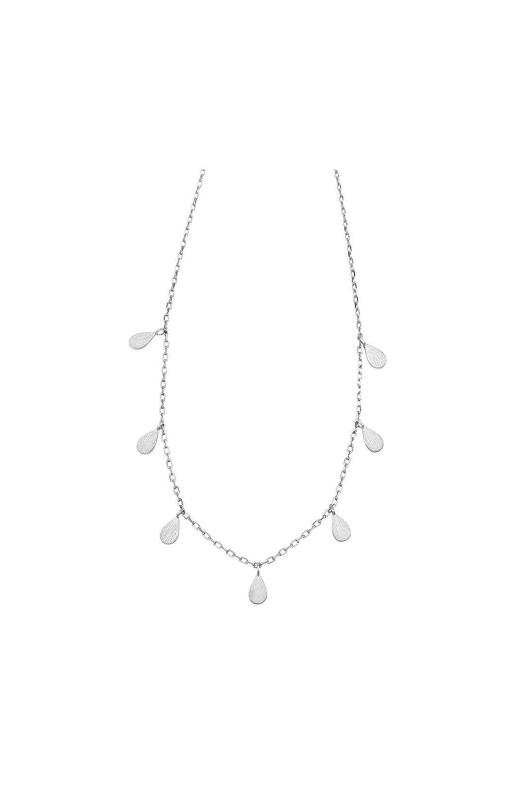 Jolie and Deen - Teardrop Necklace - Silver - Ghost Front