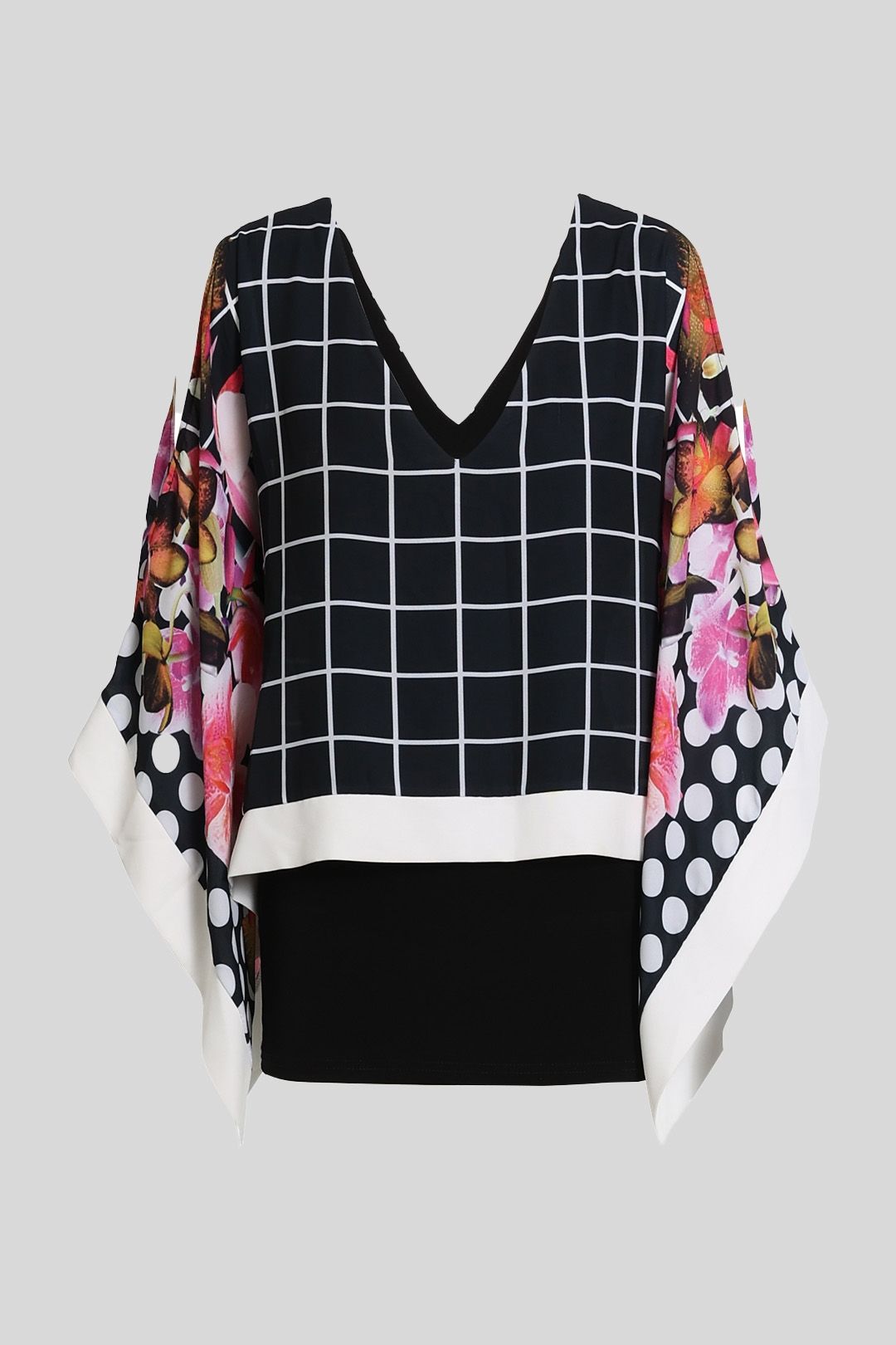 Joseph Ribkoff - Floral LS Geo Print Top