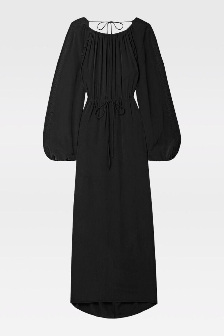 Joslin - Lois Silk Maxi Dress In Sandwash Black