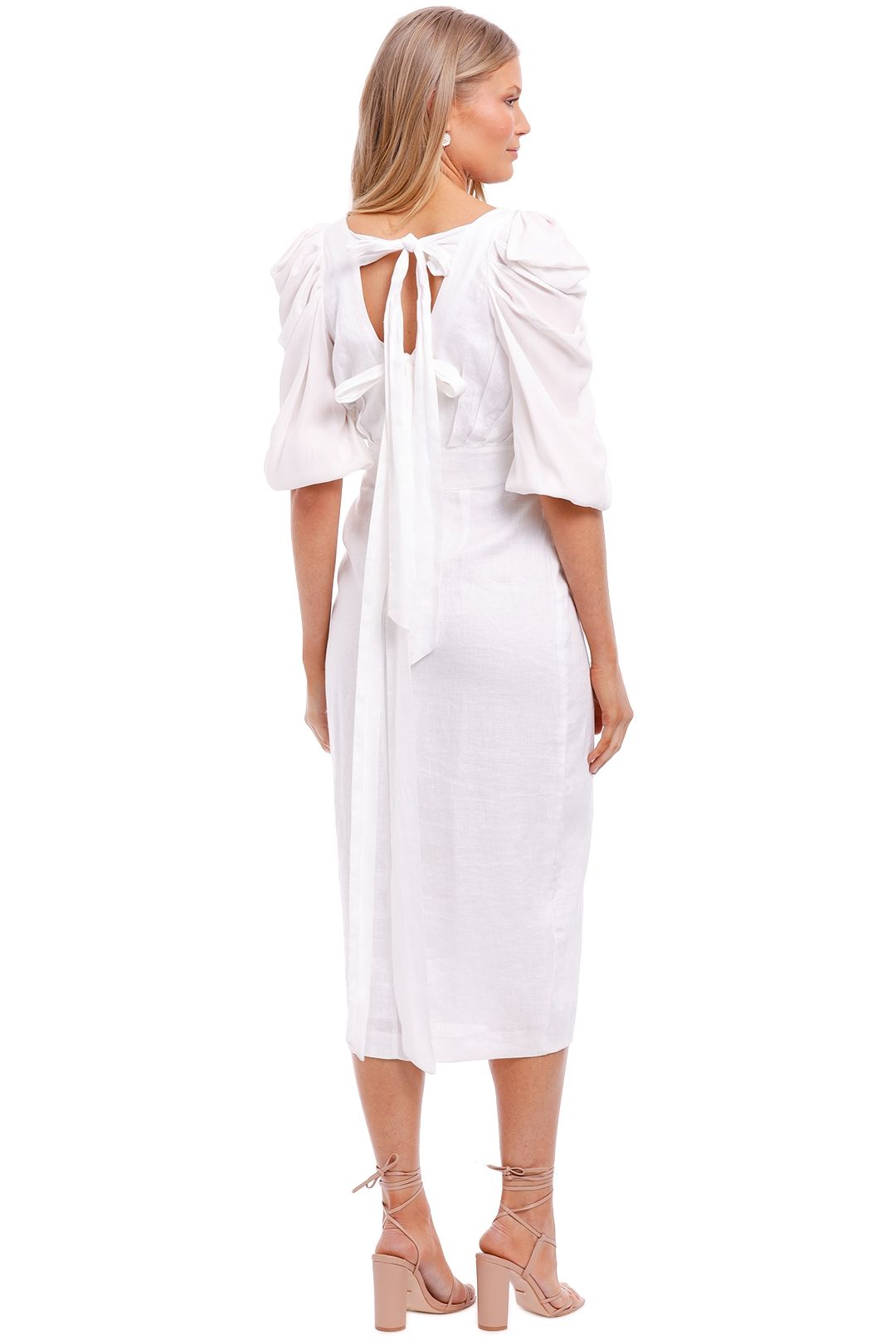 Joslin Danielle Linen Silk Wrap Dress Cutout
