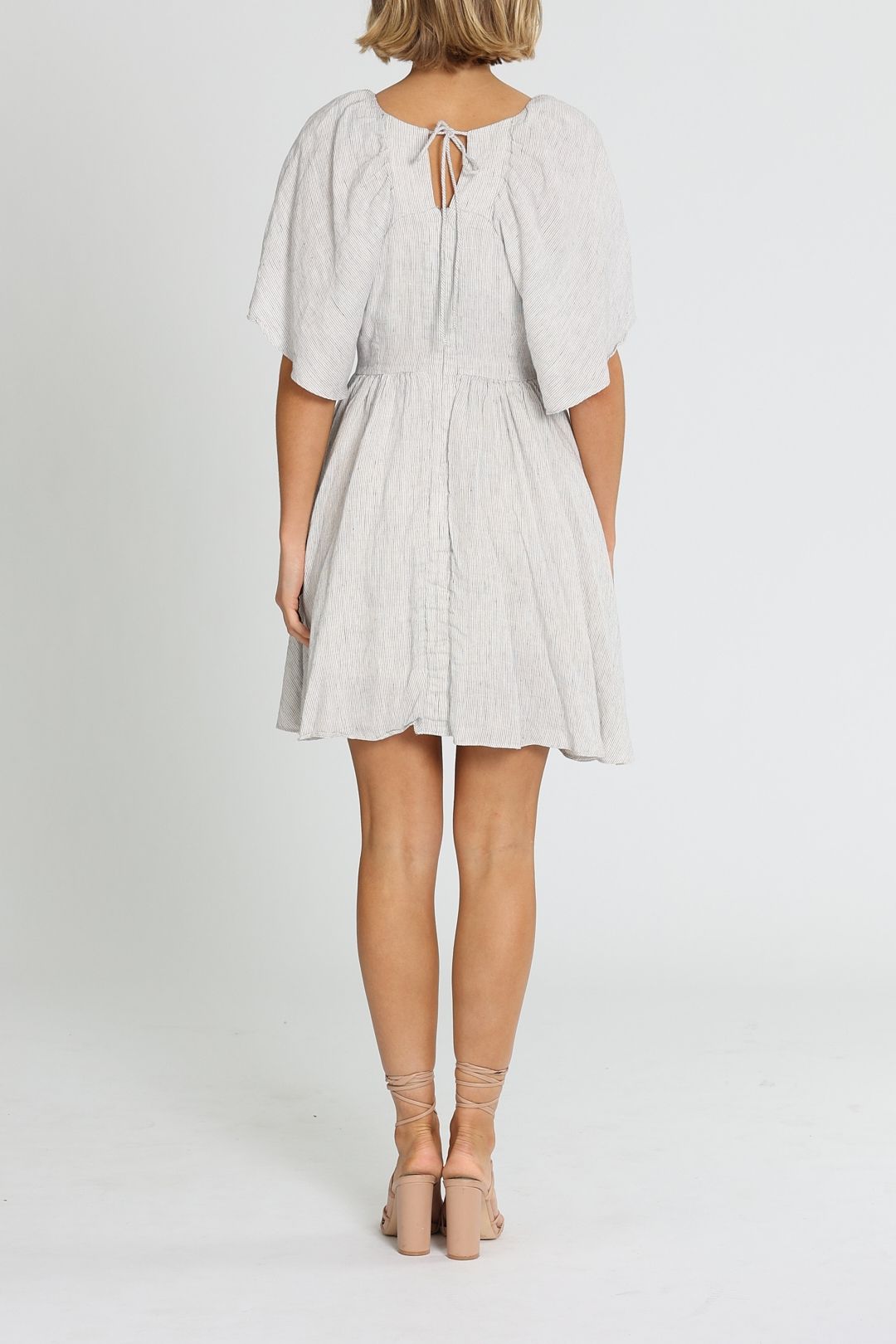 Joslin Irma Mini Dress Tie Neck