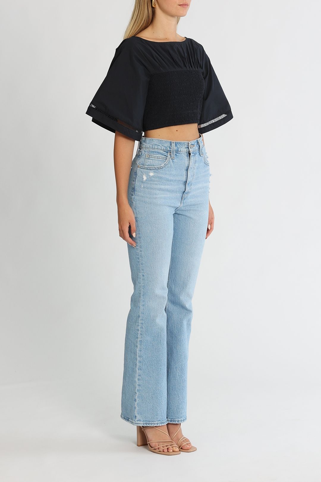 Hire Jillian Cotton Top in Navy Joslin GlamCorner