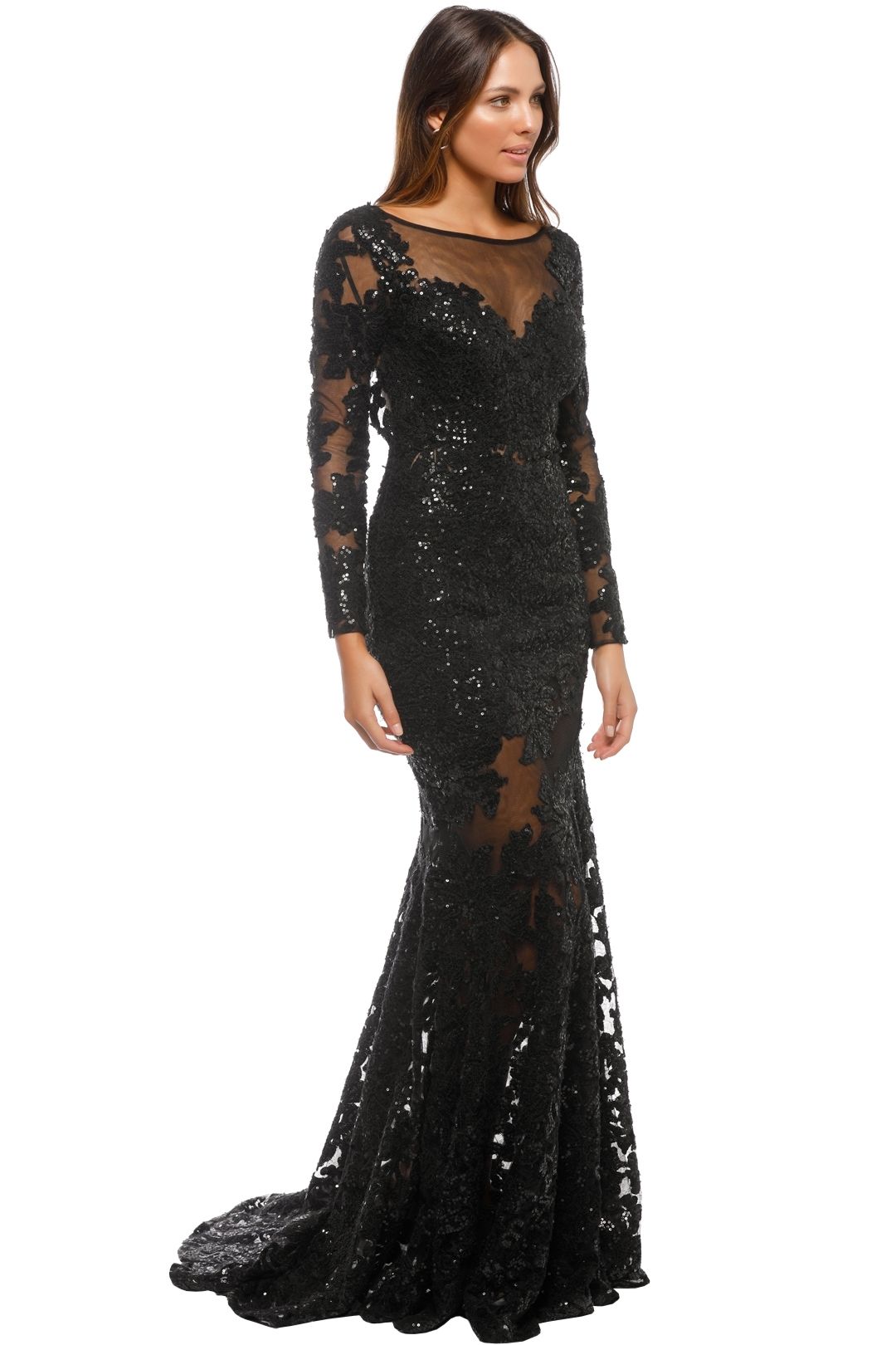 Long Sleeve Lace Dress by Jovani for Rent GlamCorner