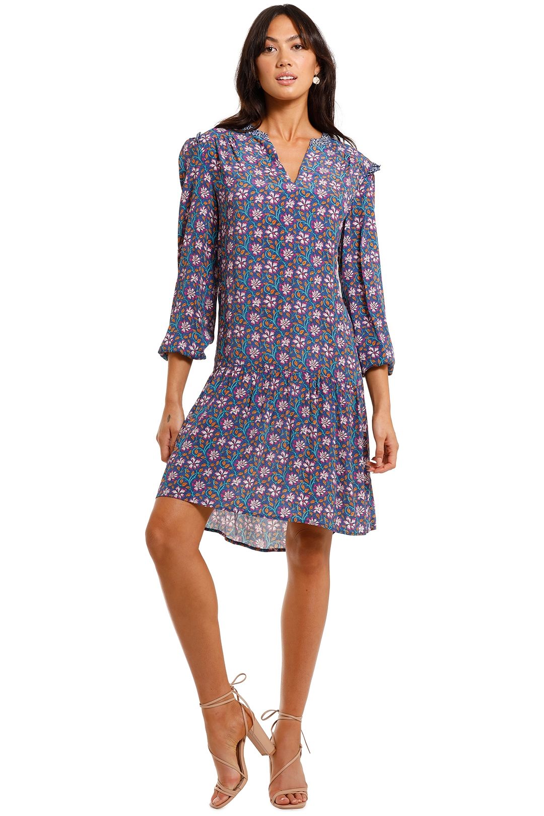 Kachel Lisa V Neck Mini Dress