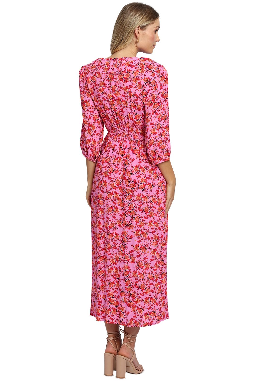 Kachel Poppy Dress Pink Ditzy Midi